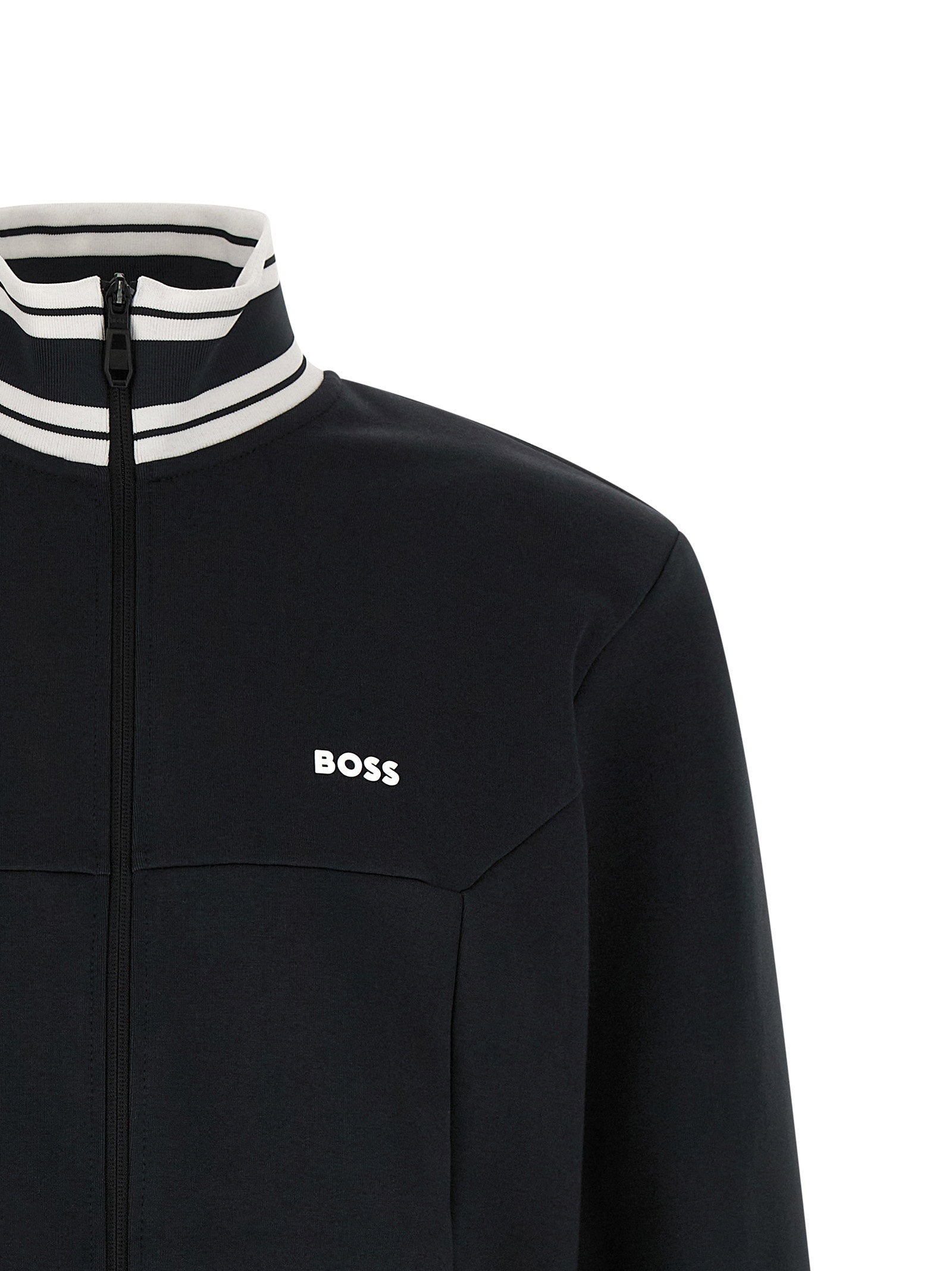 BOSS FZ Zone Zip-Up Sweatshirt Black Topwear Hugo Boss