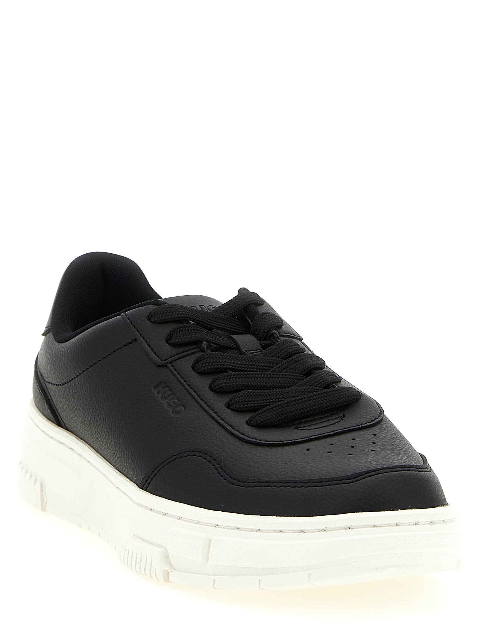 HUGO Yarrow Tenn Kunstleer Sneakers Zwart Sneakers Hugo Boss