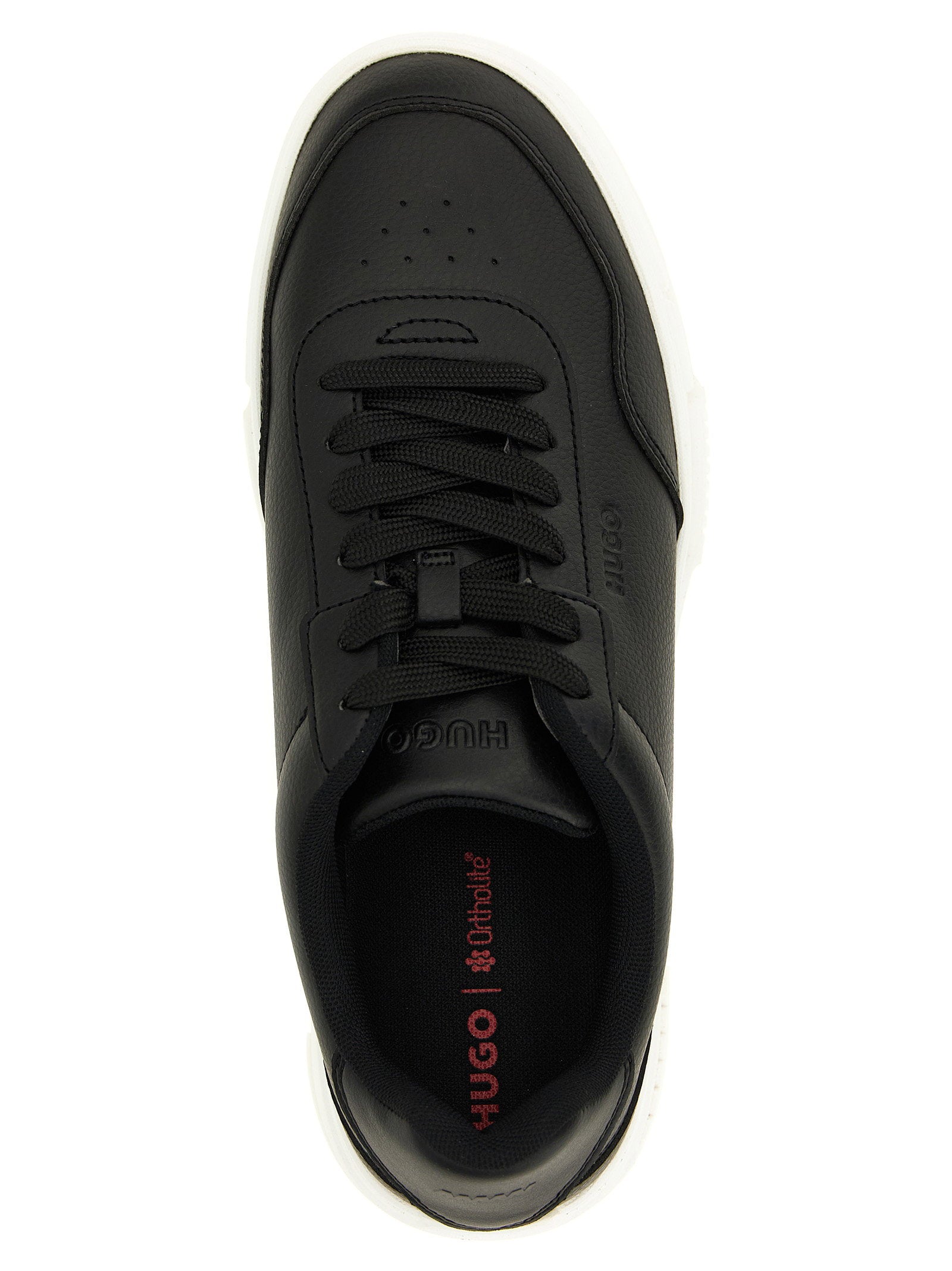 HUGO Yarrow Tenn Kunstleer Sneakers Zwart Sneakers Hugo Boss