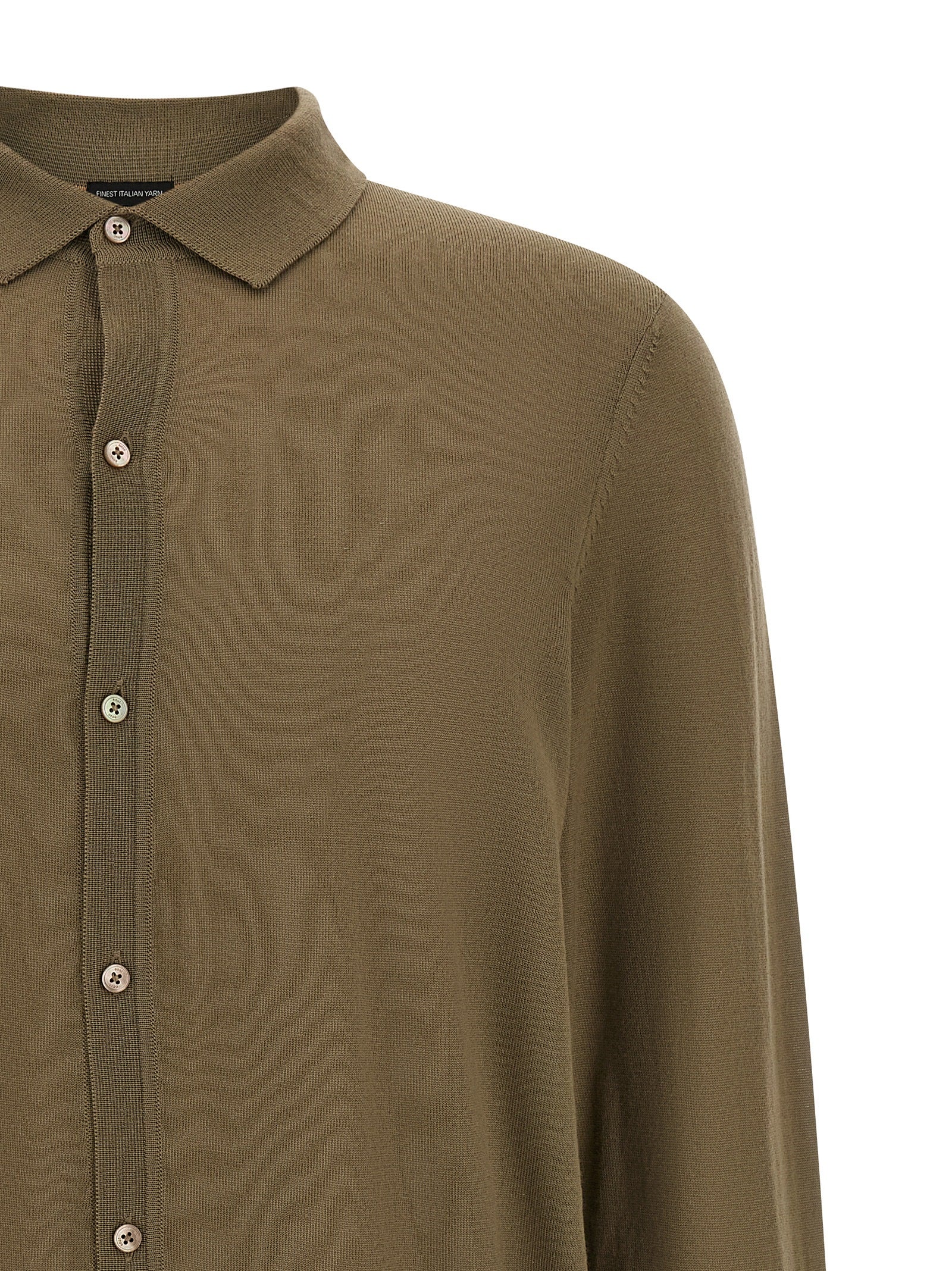 BOSS Slim Fit Merino Wool Polo Collar Sweater Brown-thumbmail-3