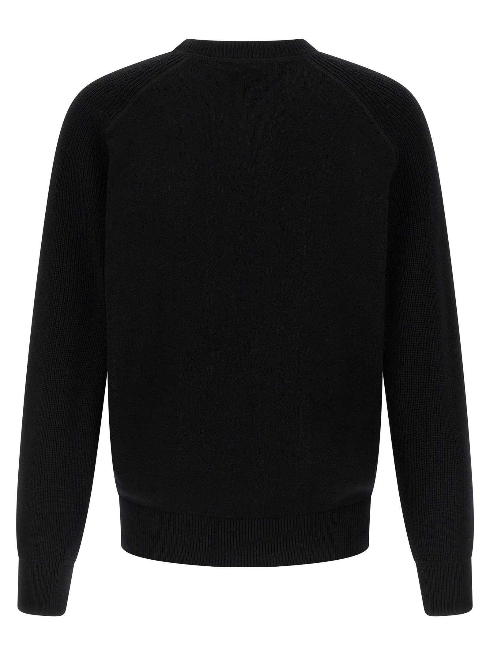 Hugo Boss H-Hero Scheerwollen Trui met Raglanmouwen Zwart-thumbmail-2