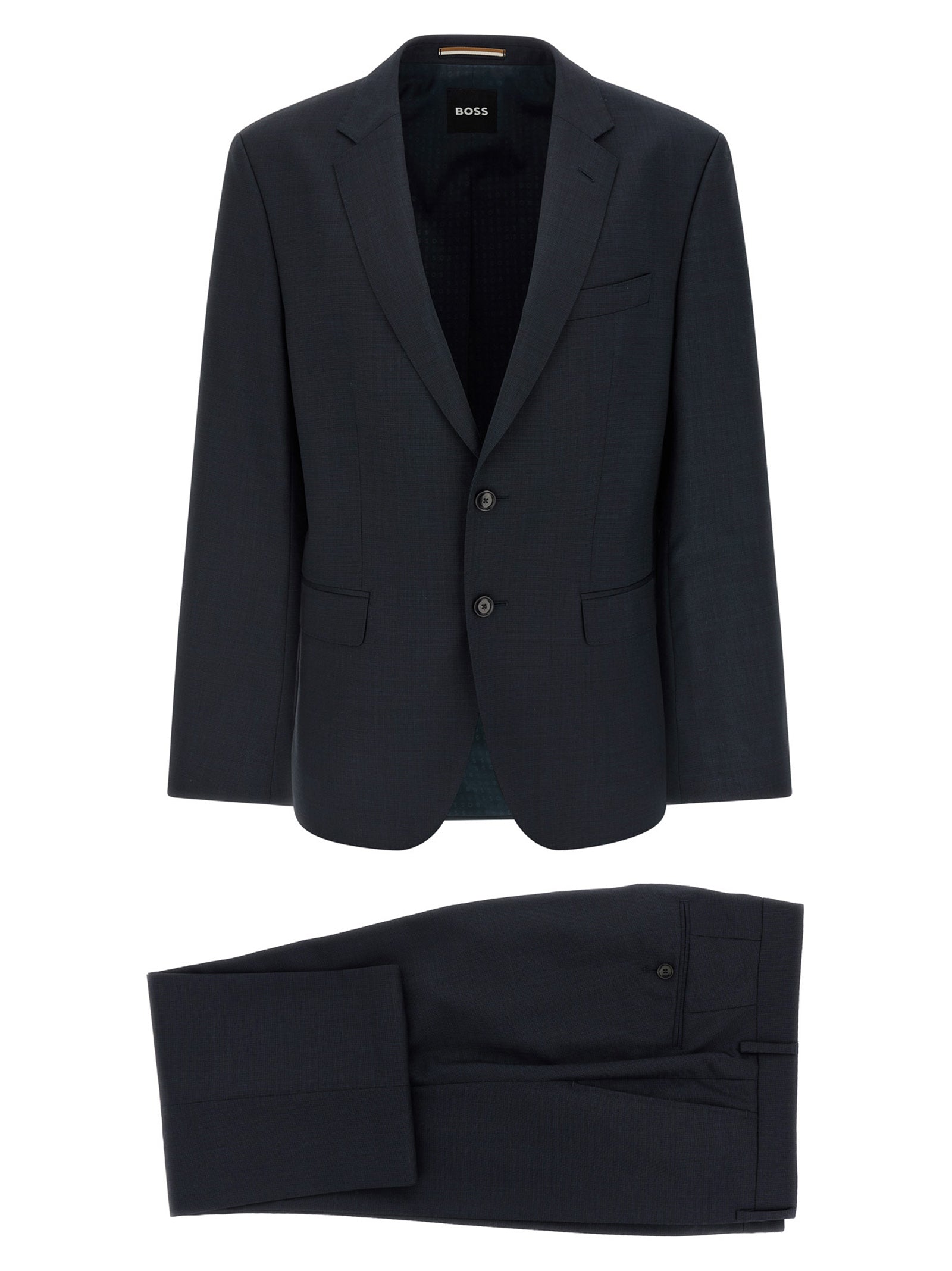 Hugo Boss Huge Marzotto Virgin Wool Suit Navy