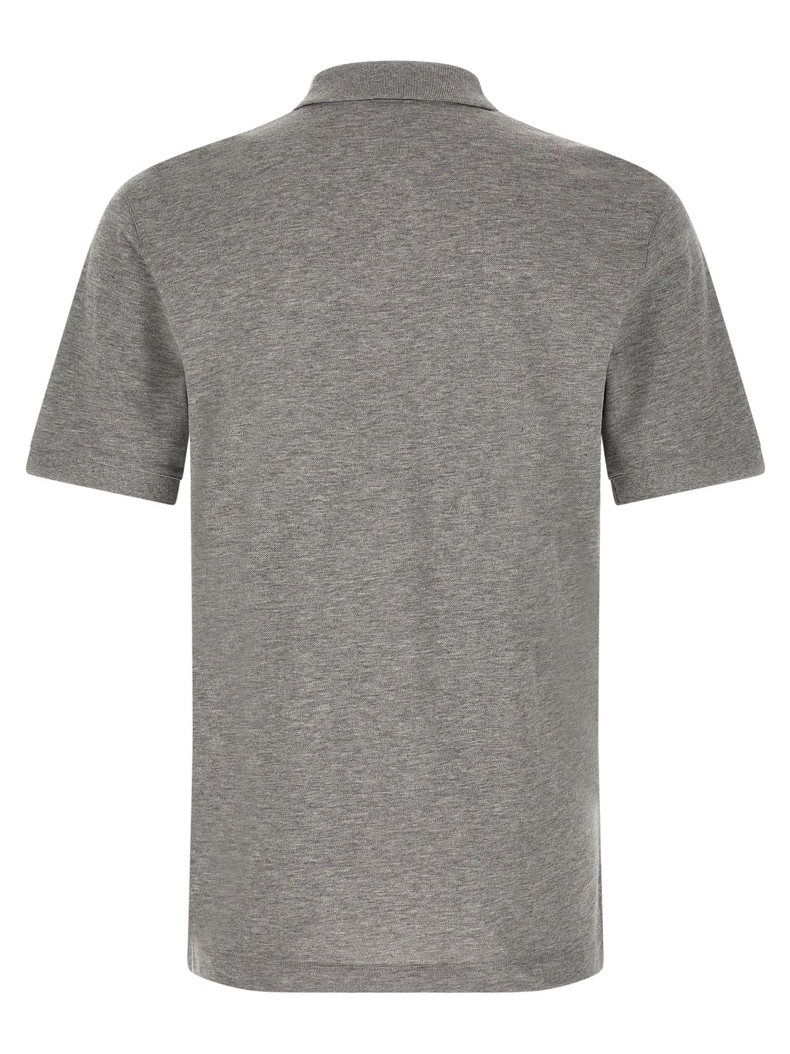BOSS Pallas Polo Shirt in Cotton Piqué with Logo Details Grey-thumbmail-2