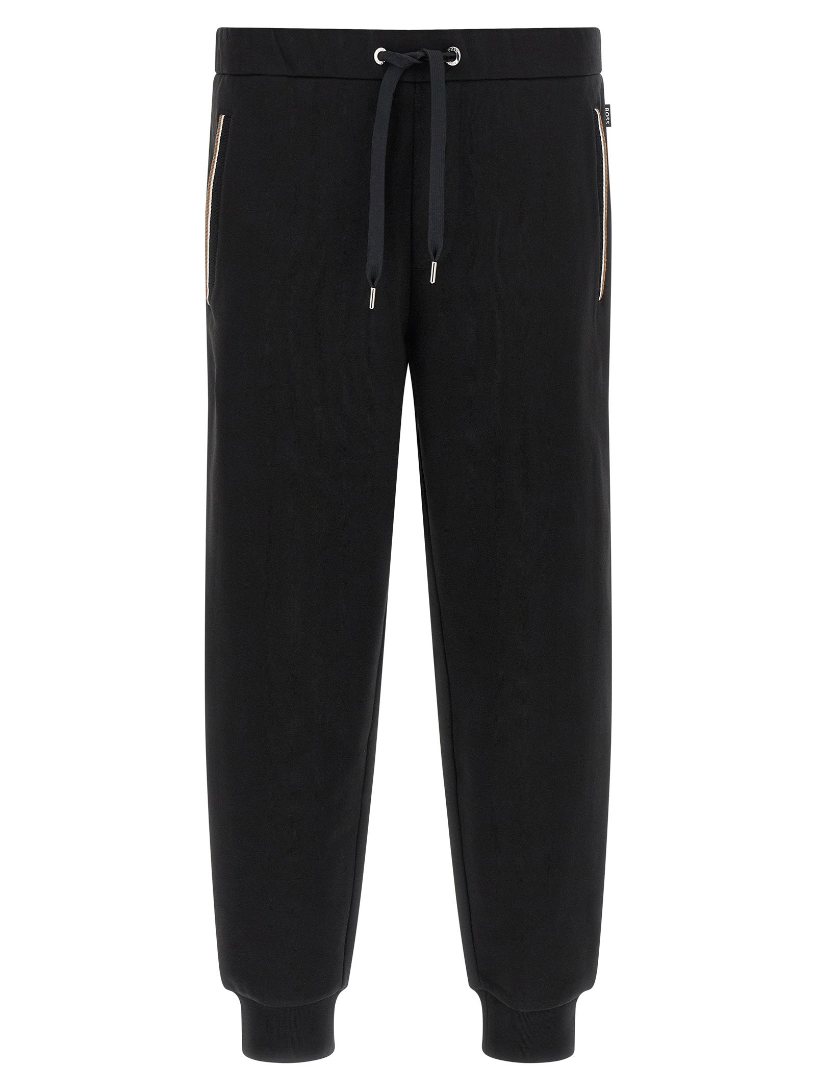 BOSS Slim Fit Katoenen Joggingbroek Zwart Trousers Hugo Boss