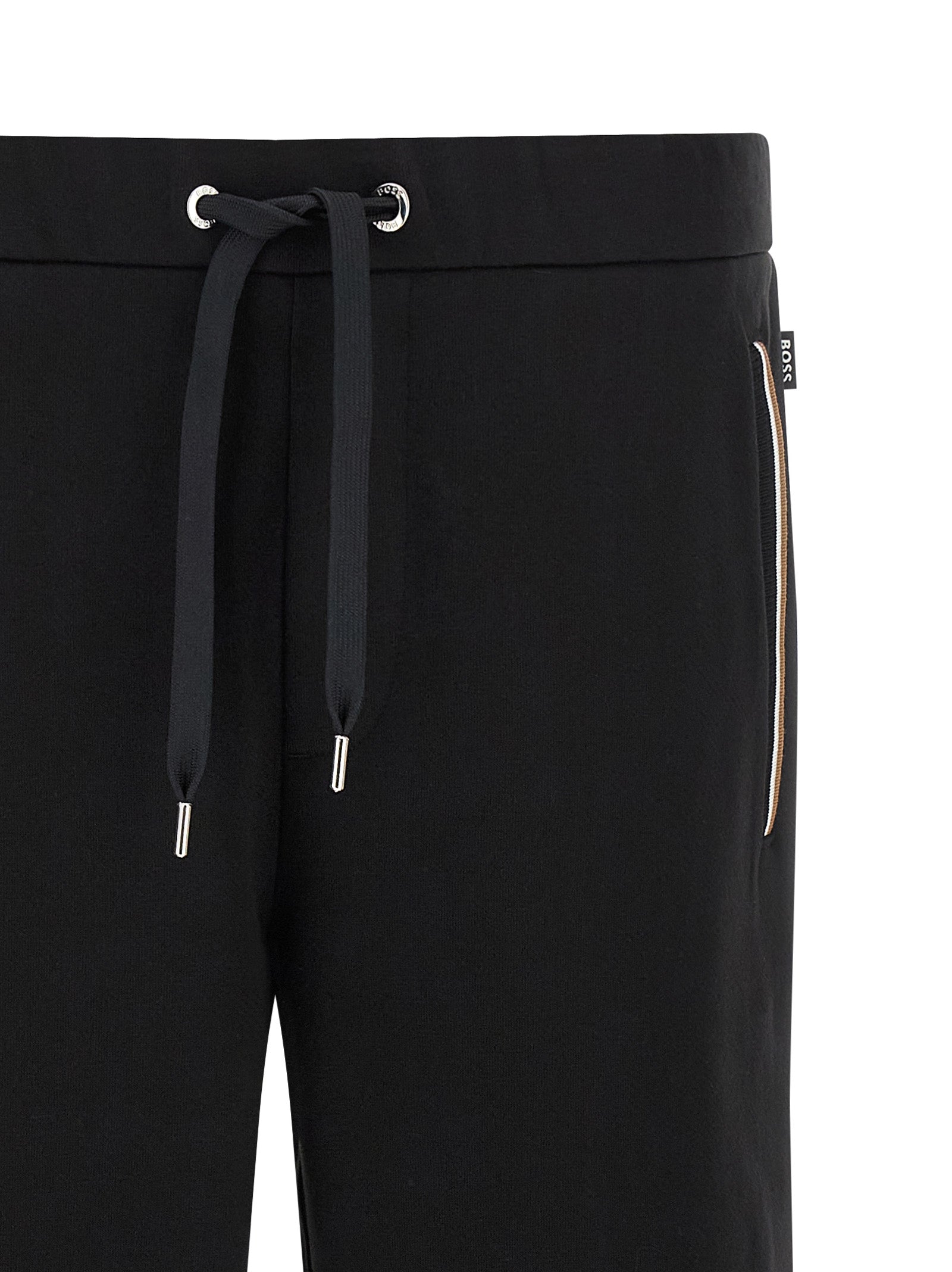 BOSS Slim Fit Cotton Tracksuit Trousers Black-thumbmail-3