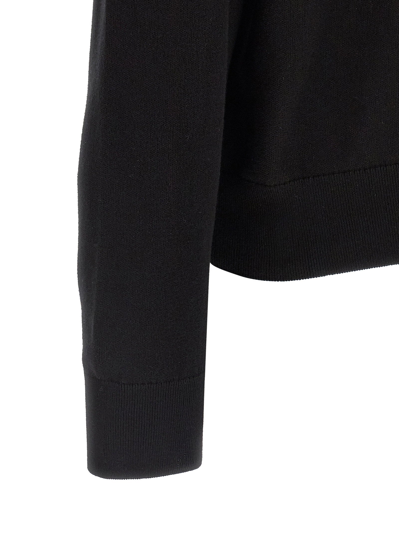 Hugo Boss Upalano cardigan zwart, achteraanzicht met dieper aangezette schouders