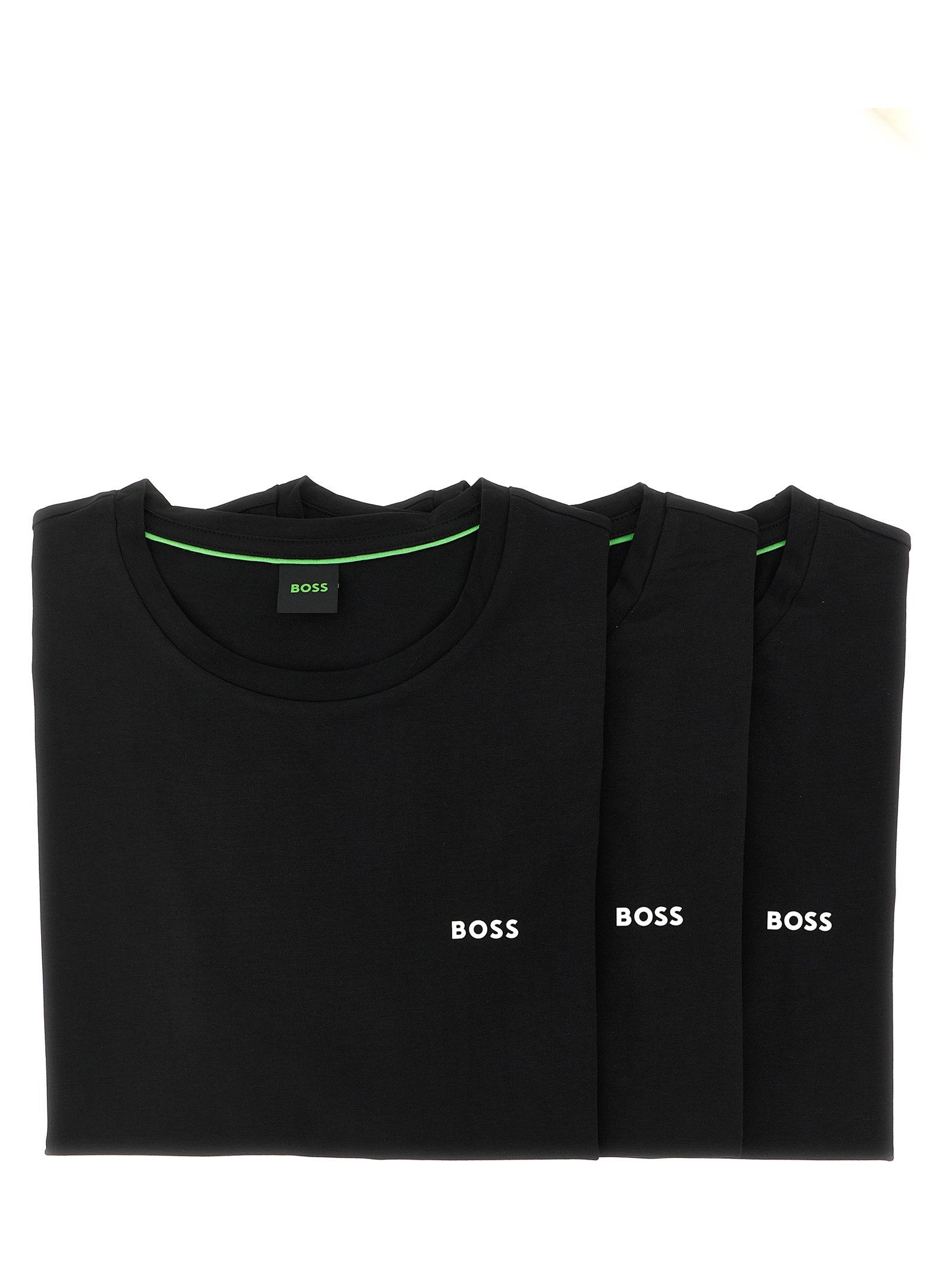 Hugo Boss T-shirt 3-pack, vooraanzicht met logo op borst