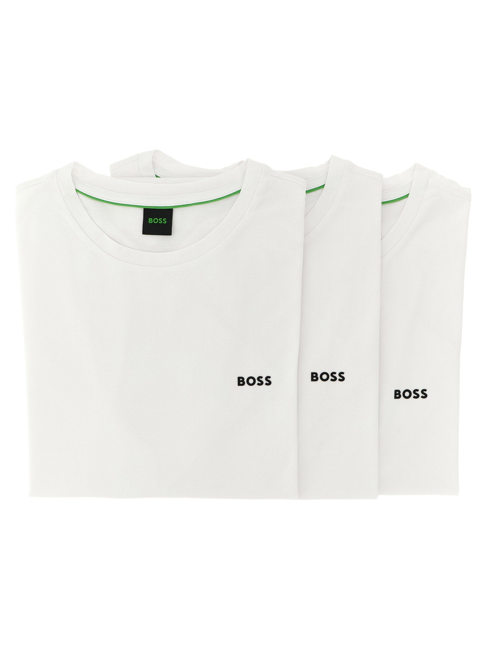 Hugo Boss wit T-shirt 3-pack, vooraanzicht met logo op borst