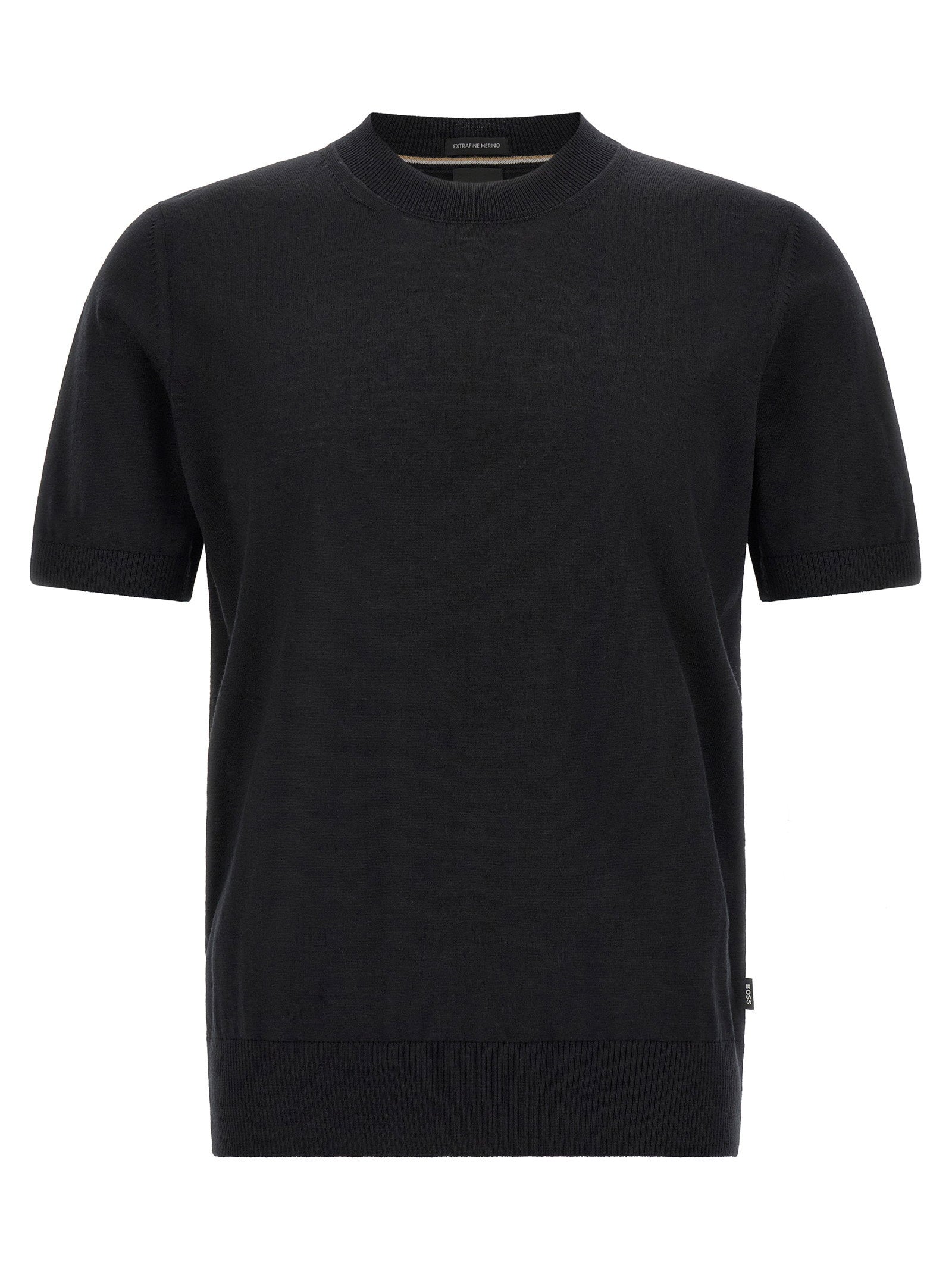 Hugo Boss H-Umauro Merinowollen T-shirt Zwart
