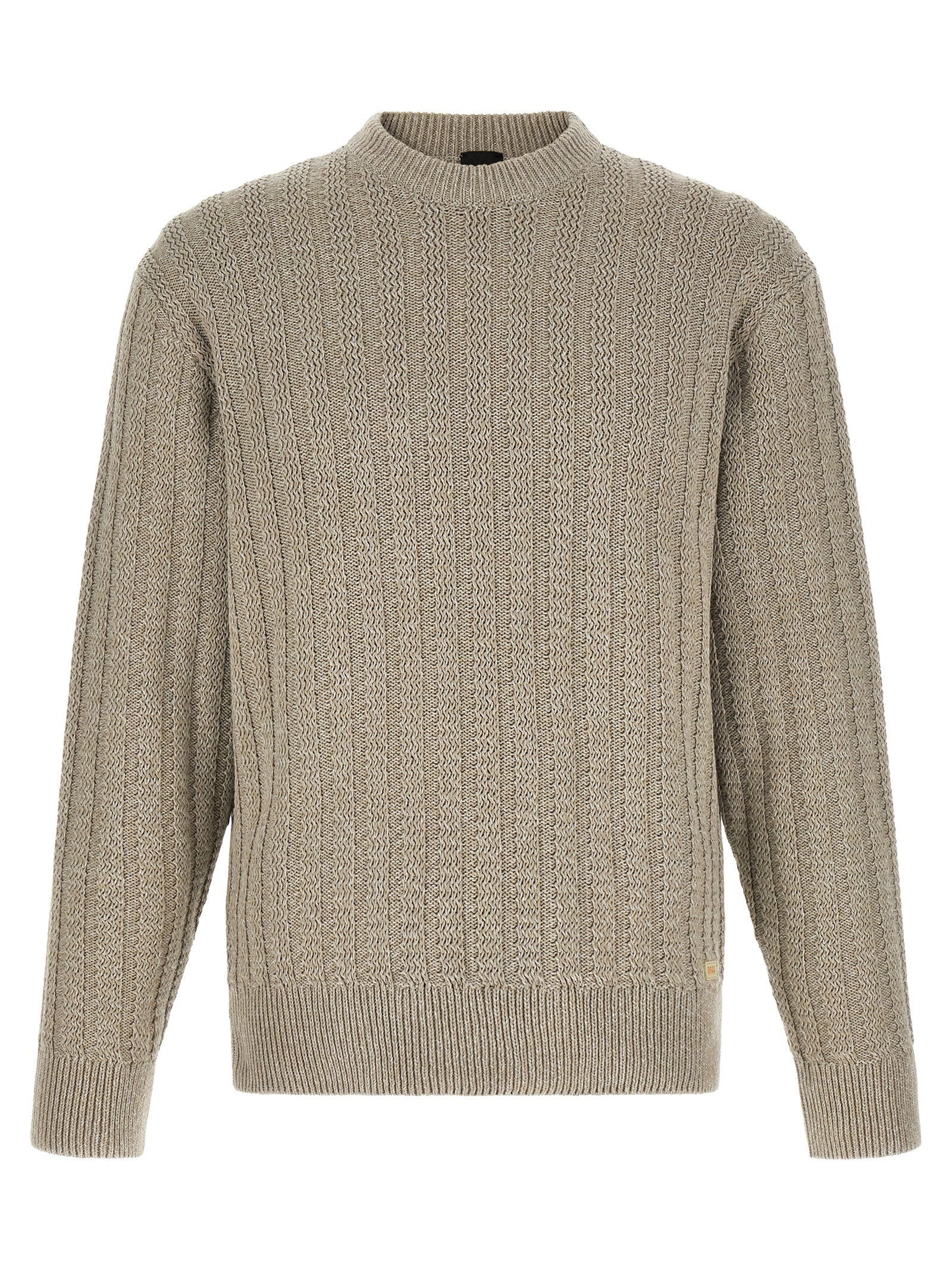 Hugo Boss Katoenen Trui met Jacquard Beige Topwear Hugo Boss