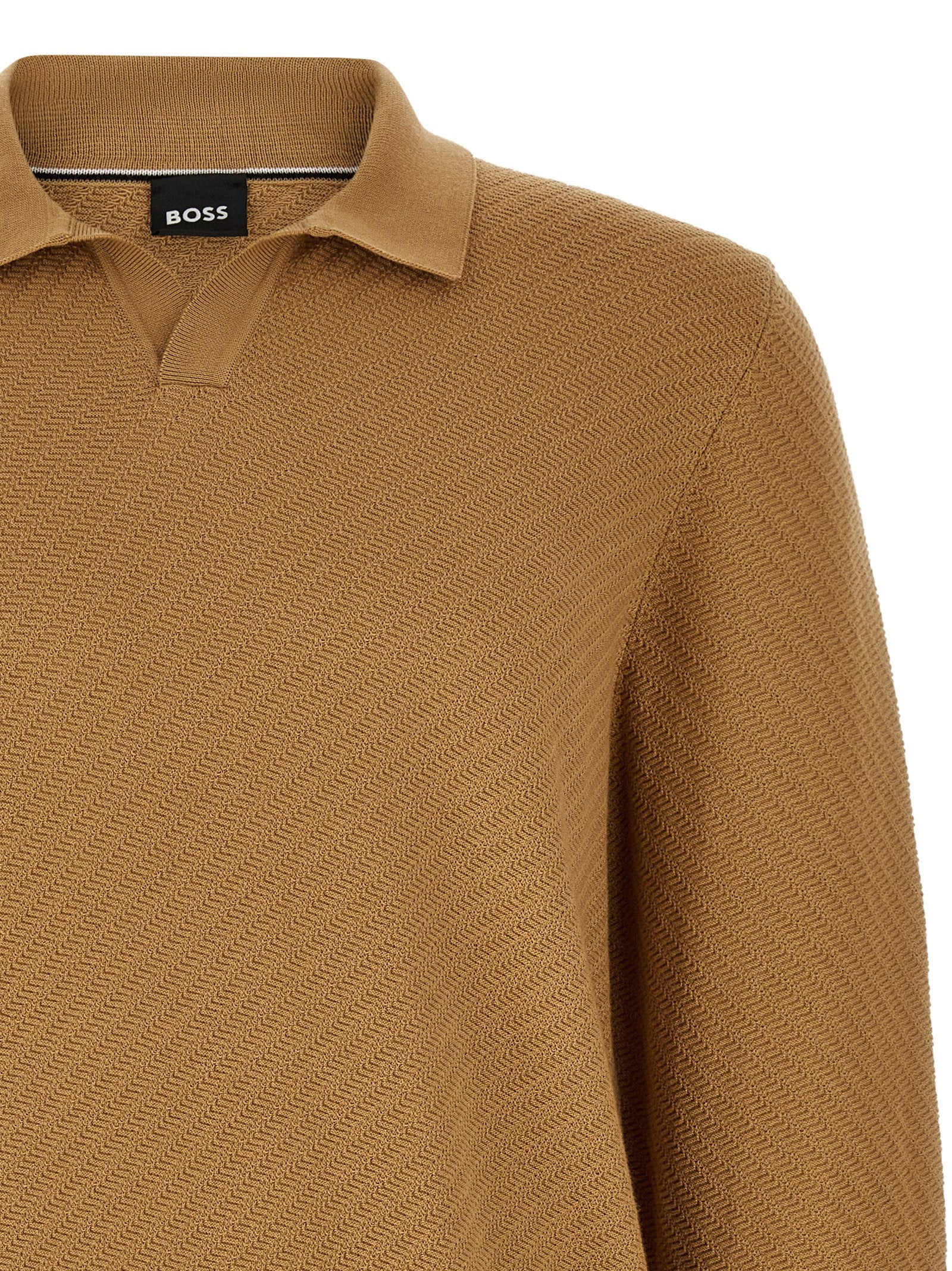 Hugo Boss H-Lomarino poloshirt camel, achteraanzicht