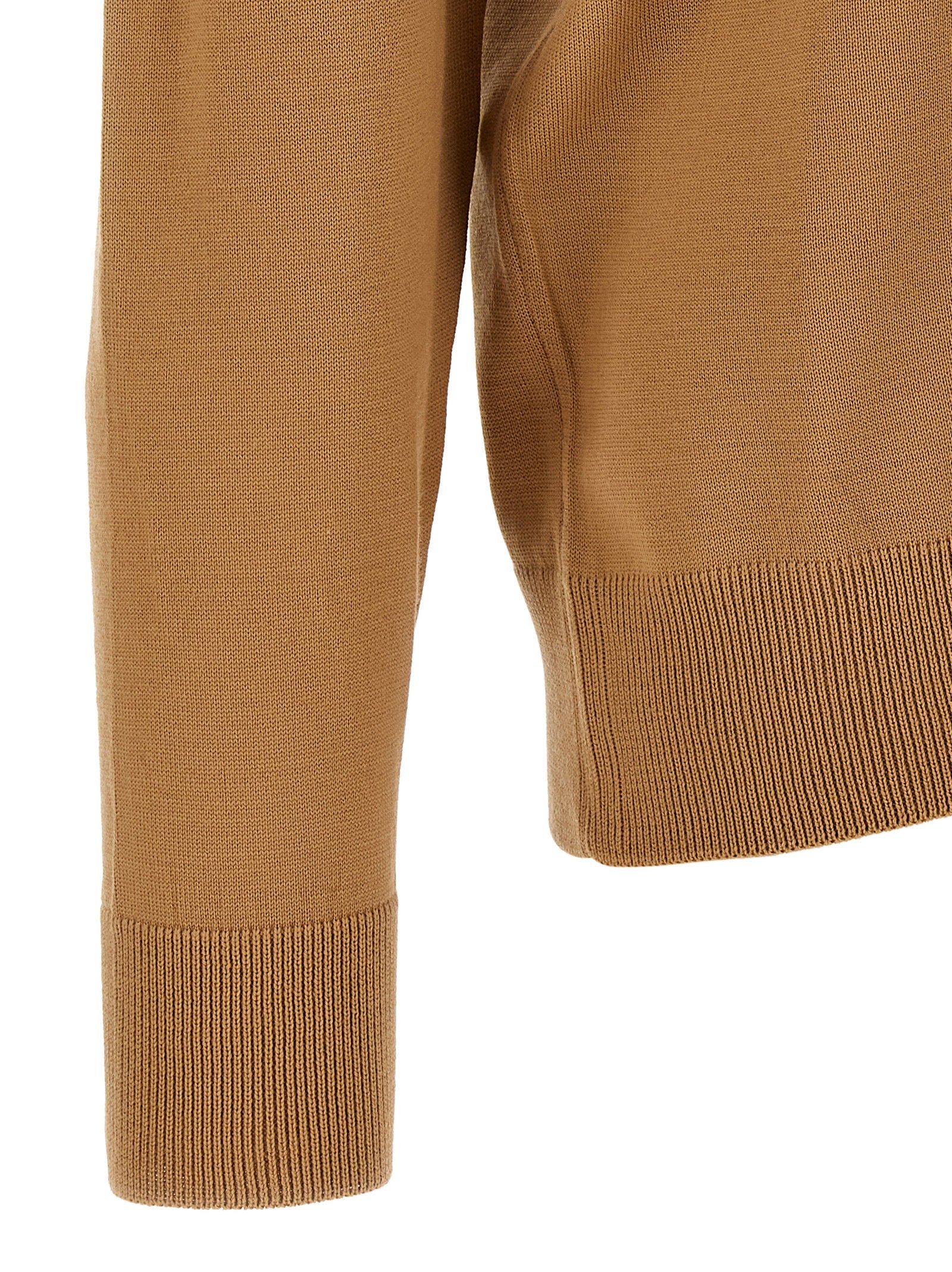 Hugo Boss geschoren breivest in camel, achteraanzicht