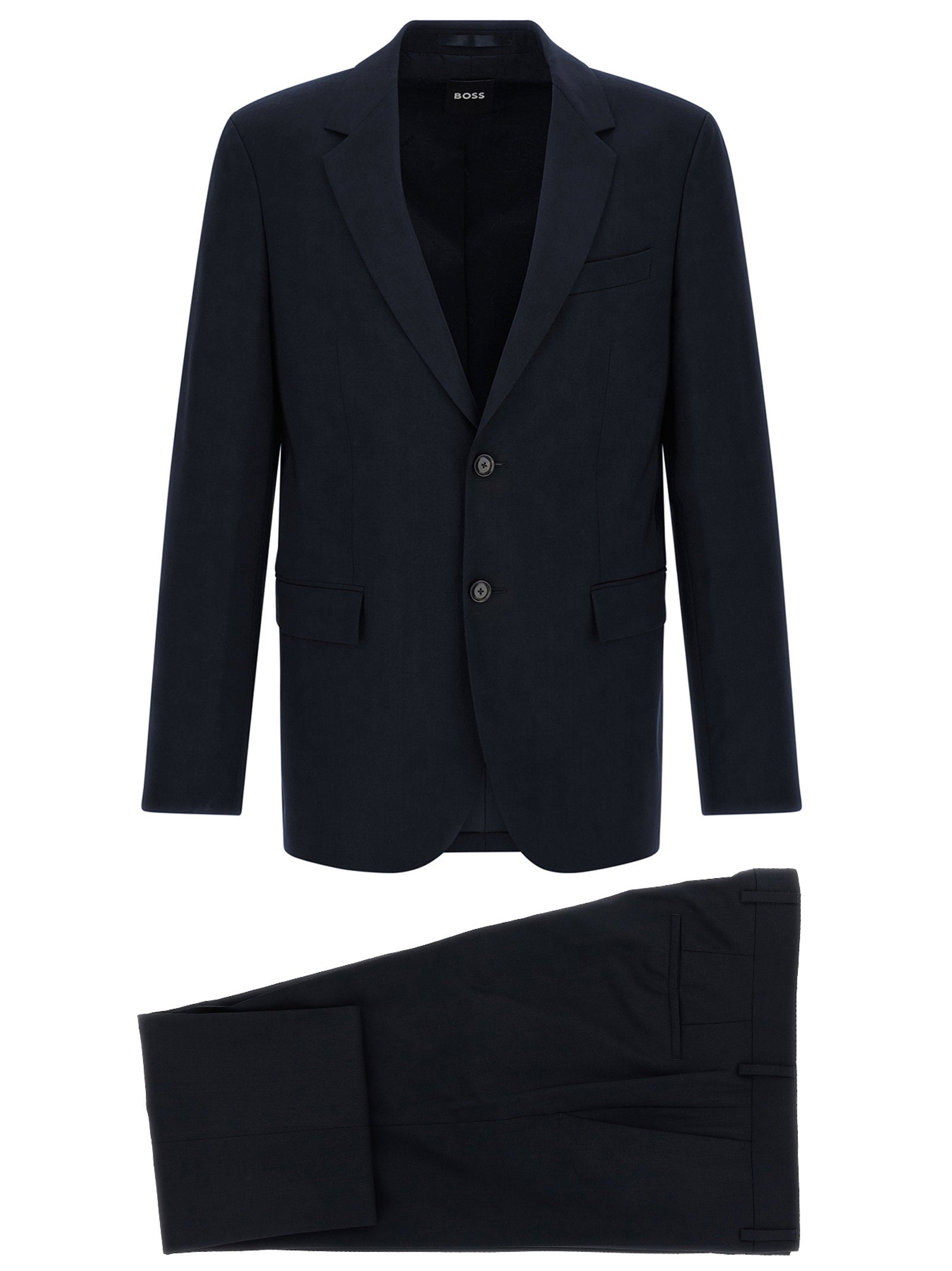 Hugo Boss kostuum in middernachtblauw, colbert vooraanzicht
