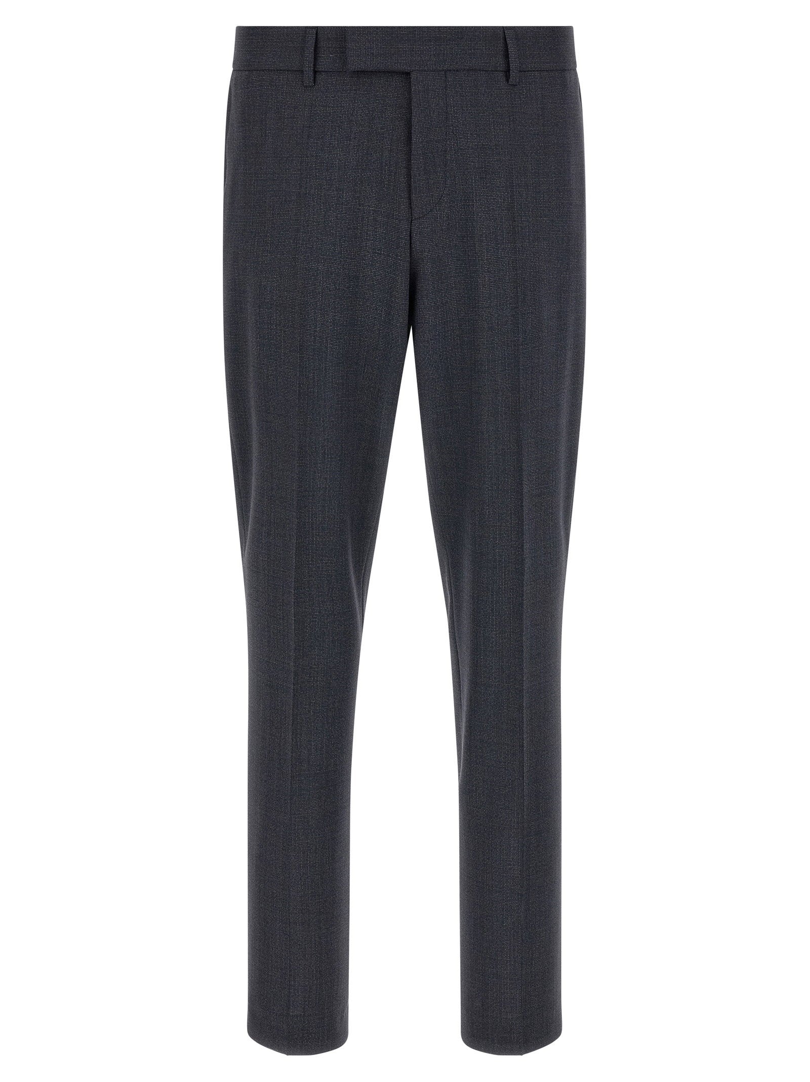 Hugo Boss Huge kostuum in antracietgrijs met stretch scheerwol, detail van de zak met klep