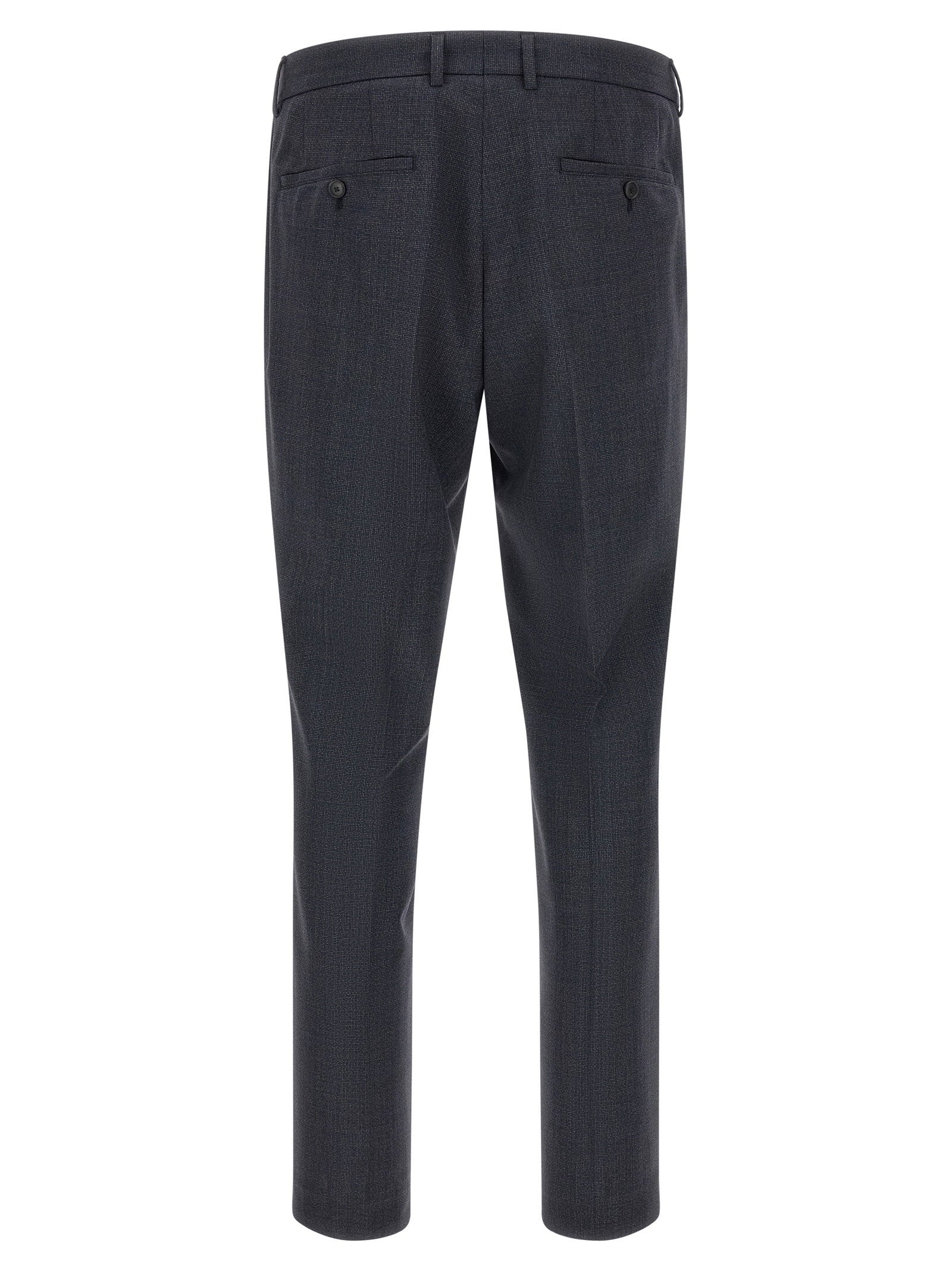 Hugo Boss Huge kostuum in antracietgrijs met stretch scheerwol, achteraanzicht colbert