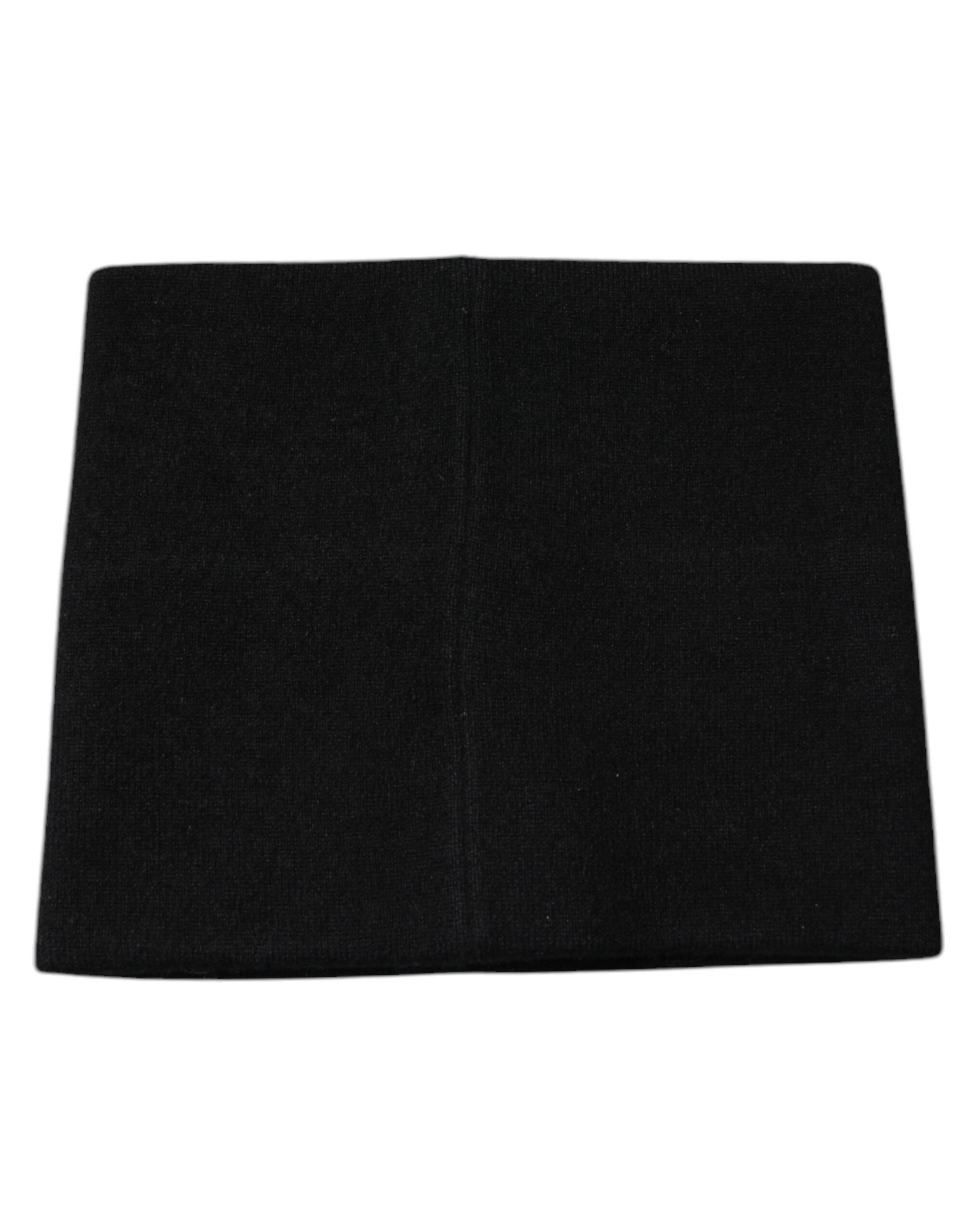 Dolce & Gabbana Black Cashmere DG Logo Square Handkerchief Scarf