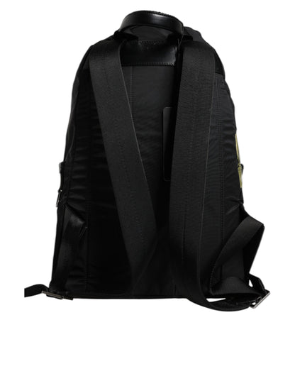 Dolce & Gabbana Black Logo Tape Polyamide School Travel Backpack Bag