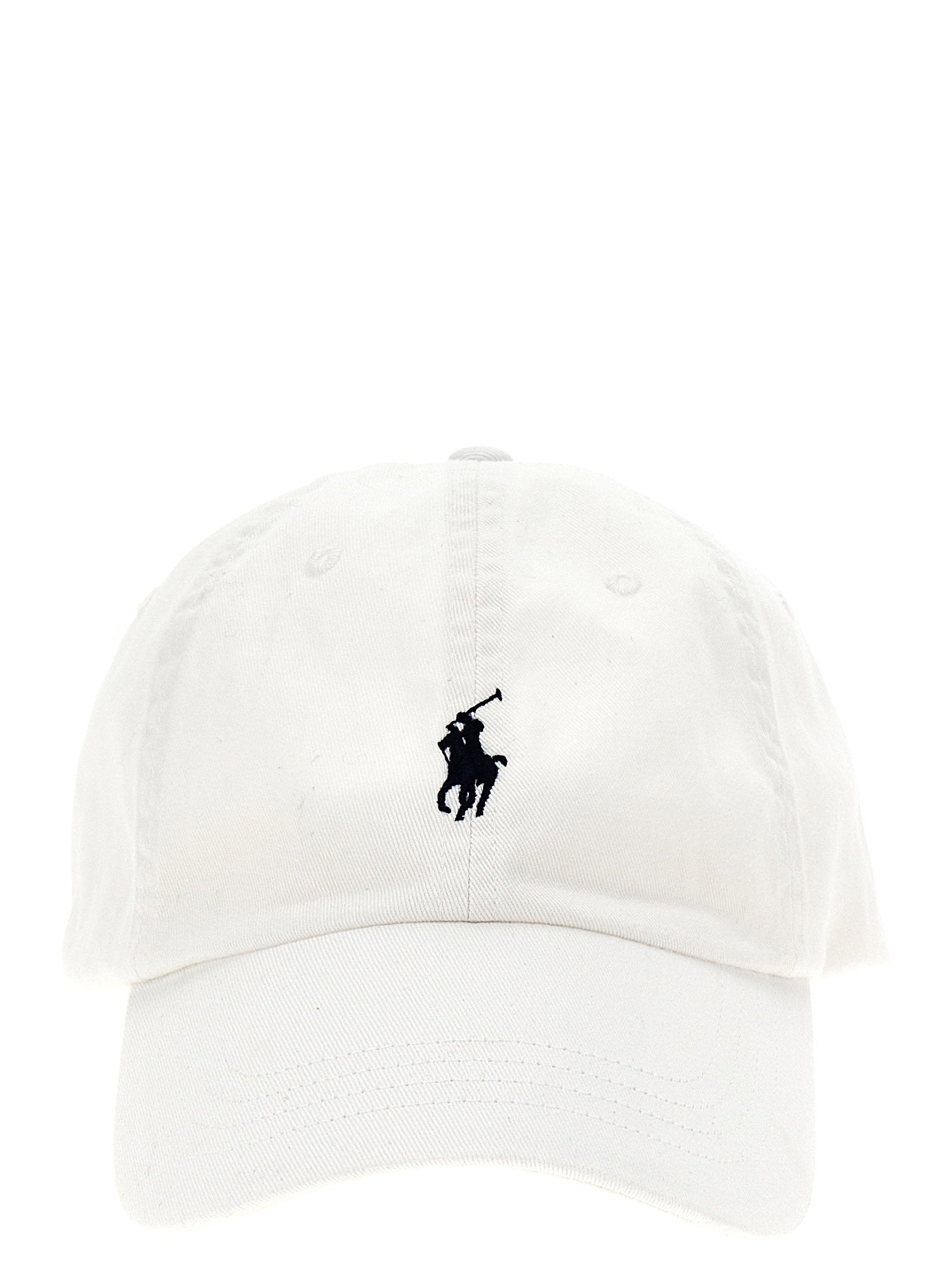 Polo Ralph Lauren Cotton Chino Cap Wit Navy Pet Polo Ralph Lauren