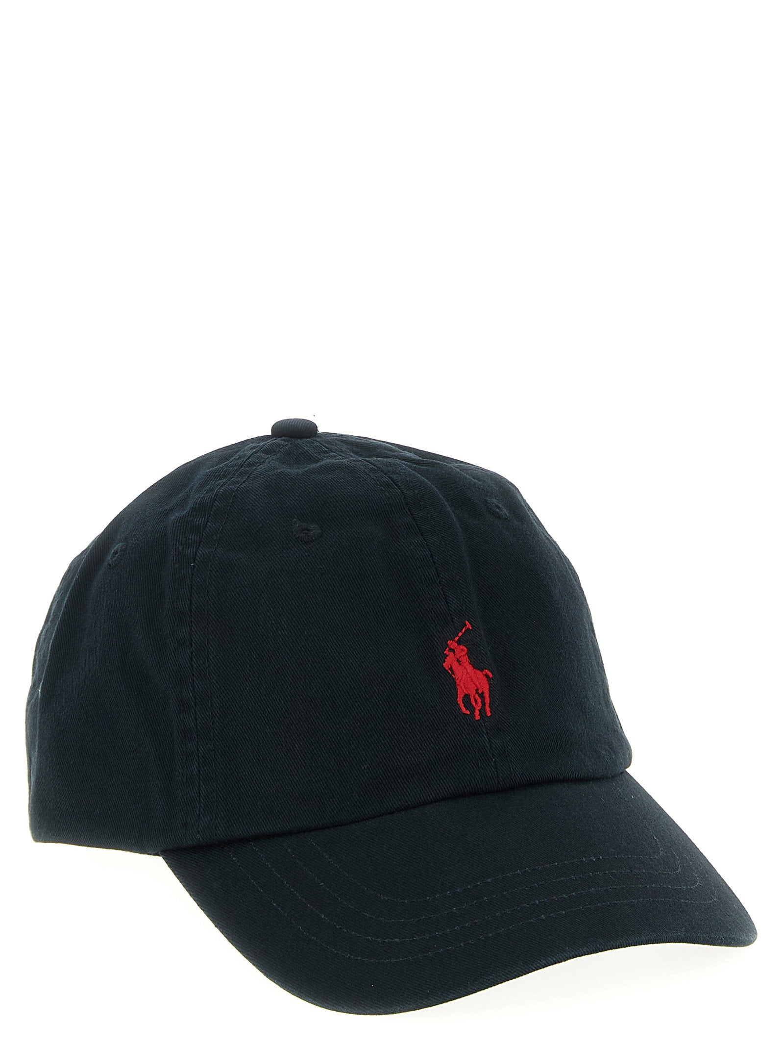 Polo Ralph Lauren Cotton Chino Cap Zwart Rood Logo
