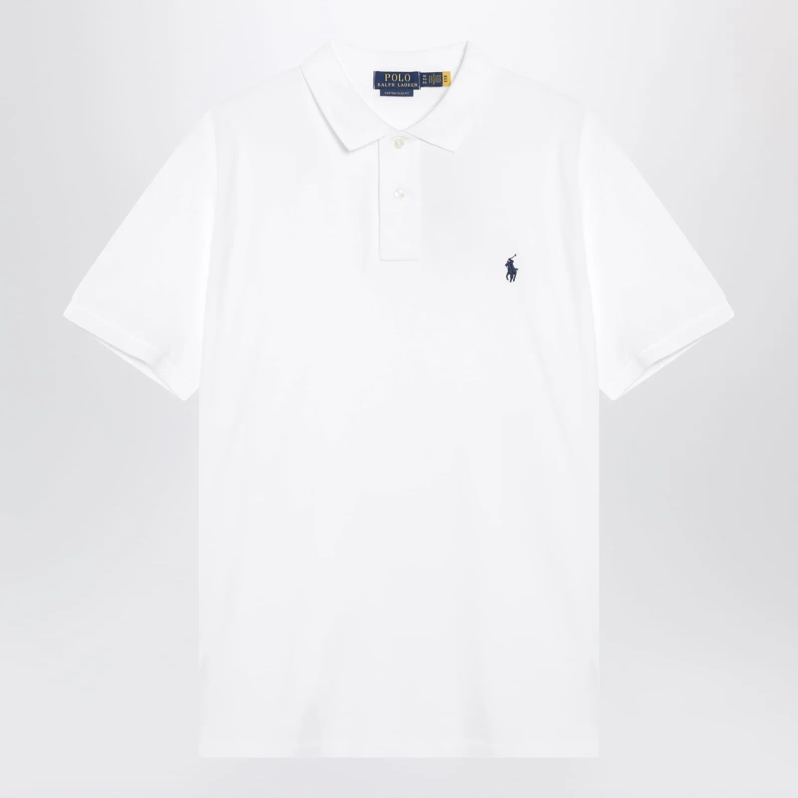 Polo Ralph Lauren Iconic Custom Slim Fit Katoenen Mesh Polo Wit-thumbmail-1