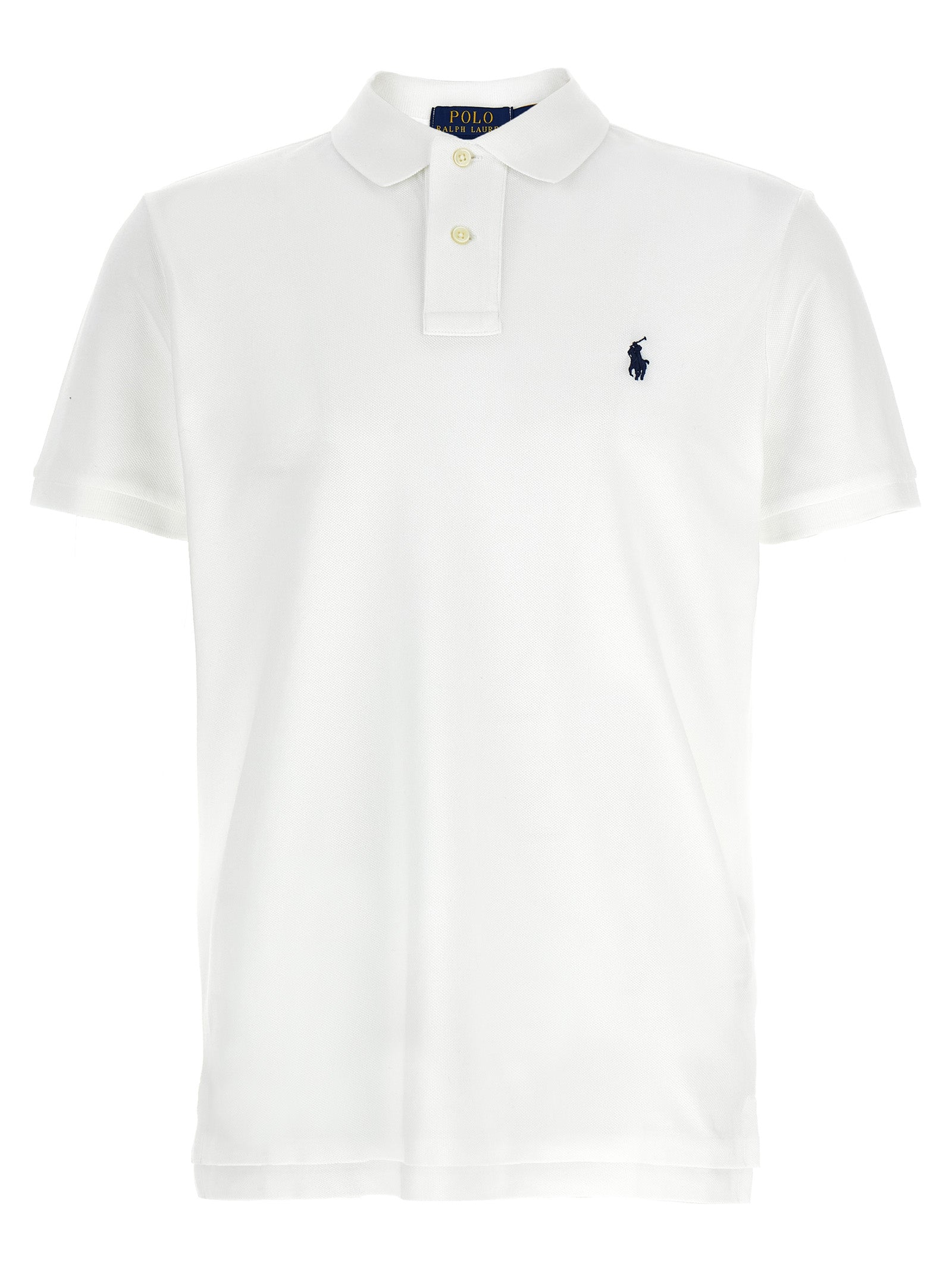 Polo Ralph Lauren Custom Slim Fit Cotton Piqué Polo Shirt White