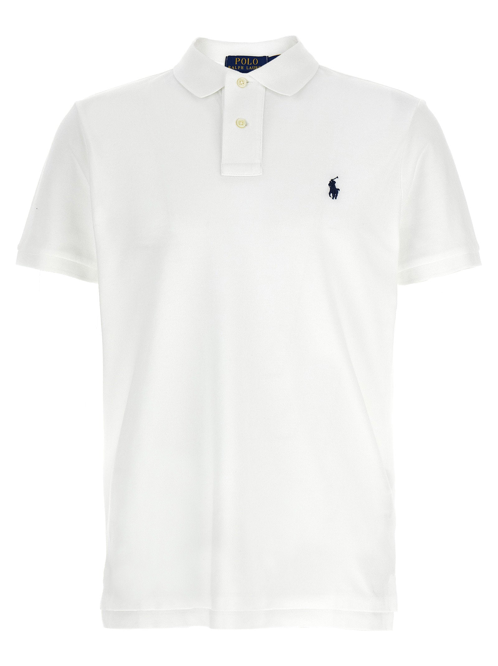 Polo Ralph Lauren Geborduurd Logo Katoenen Polo Wit