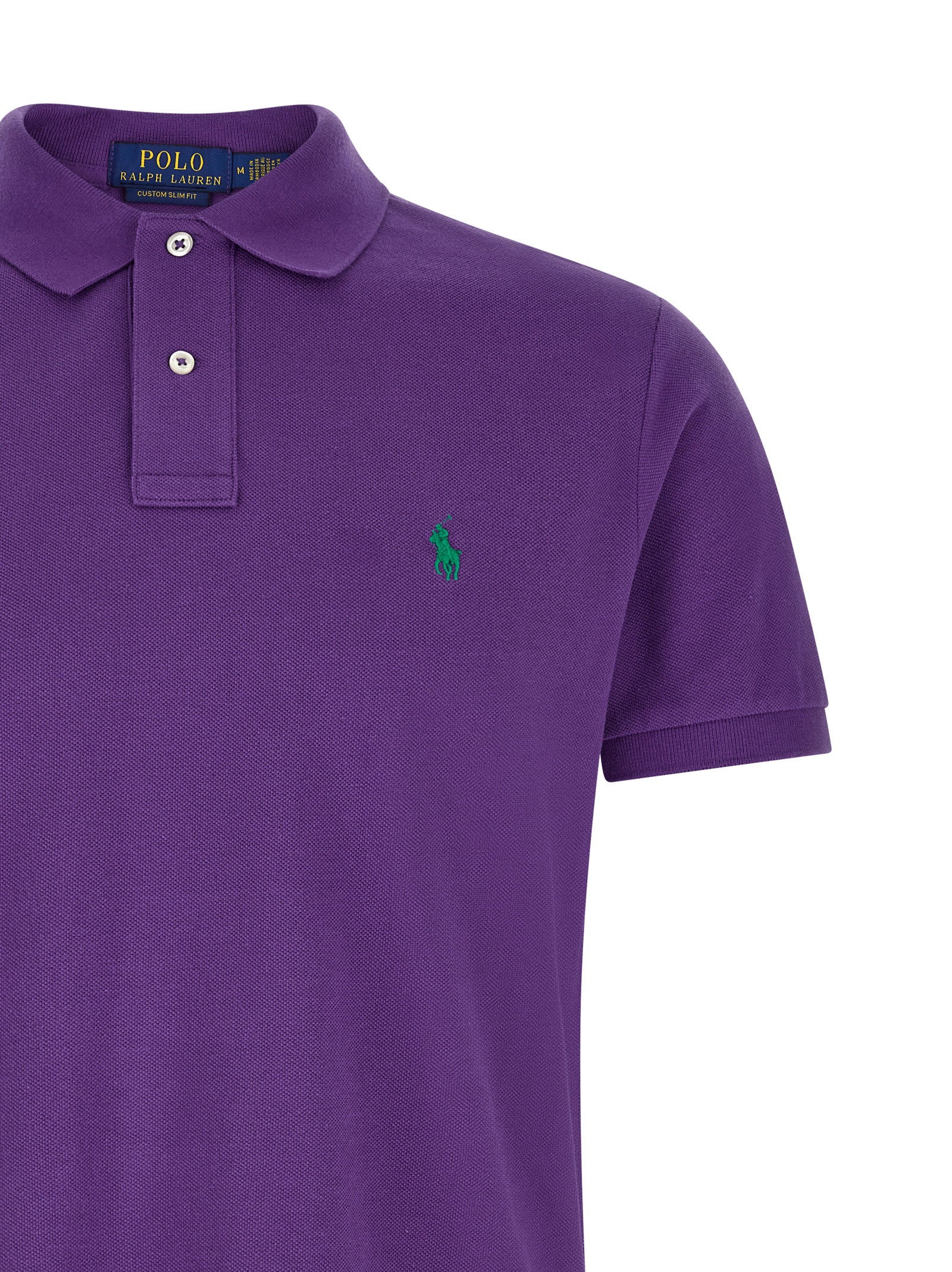 Polo Ralph Lauren Custom Slim Fit Piqué Polo Shirt Purple-thumbmail-3