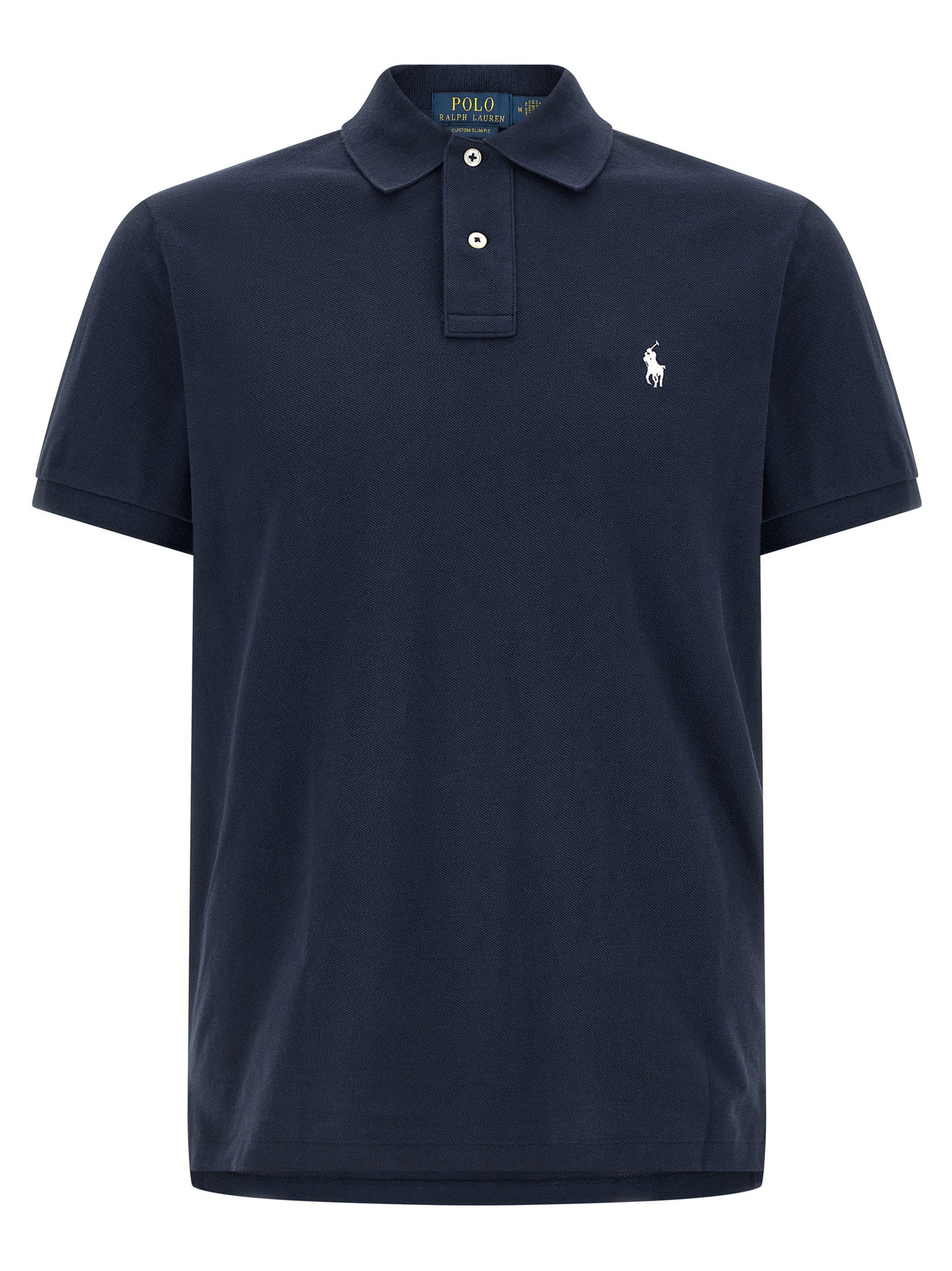 Polo Ralph Lauren Custom Slim Fit Katoenen Piqué Polo Marineblauw Shirts Polo Ralph Lauren