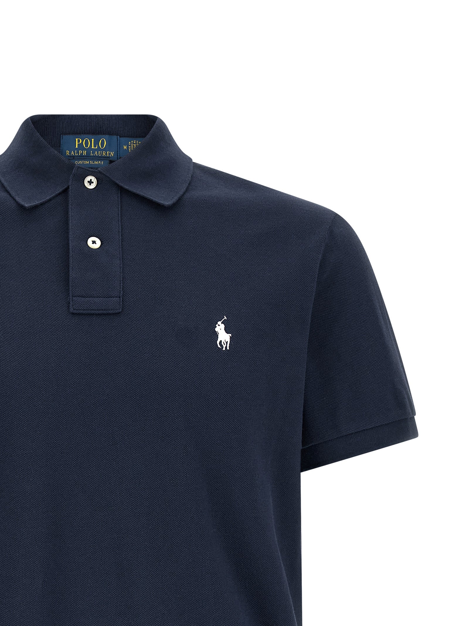 Polo Ralph Lauren Custom Slim Fit Piqué Polo Shirt Navy-thumbmail-3