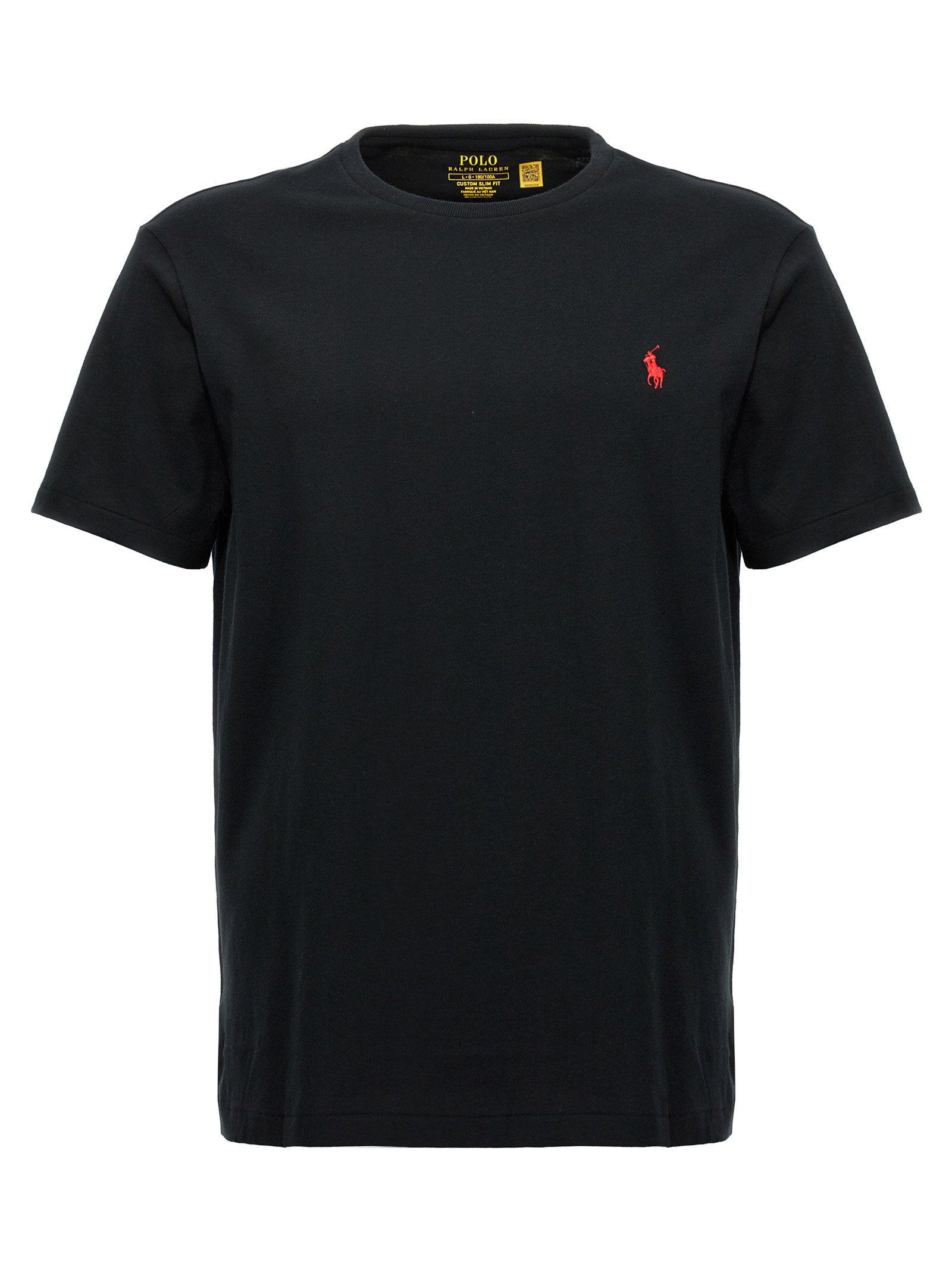 Polo Ralph Lauren Custom Slim Fit Katoenen T-shirt Zwart Topwear Polo Ralph Lauren