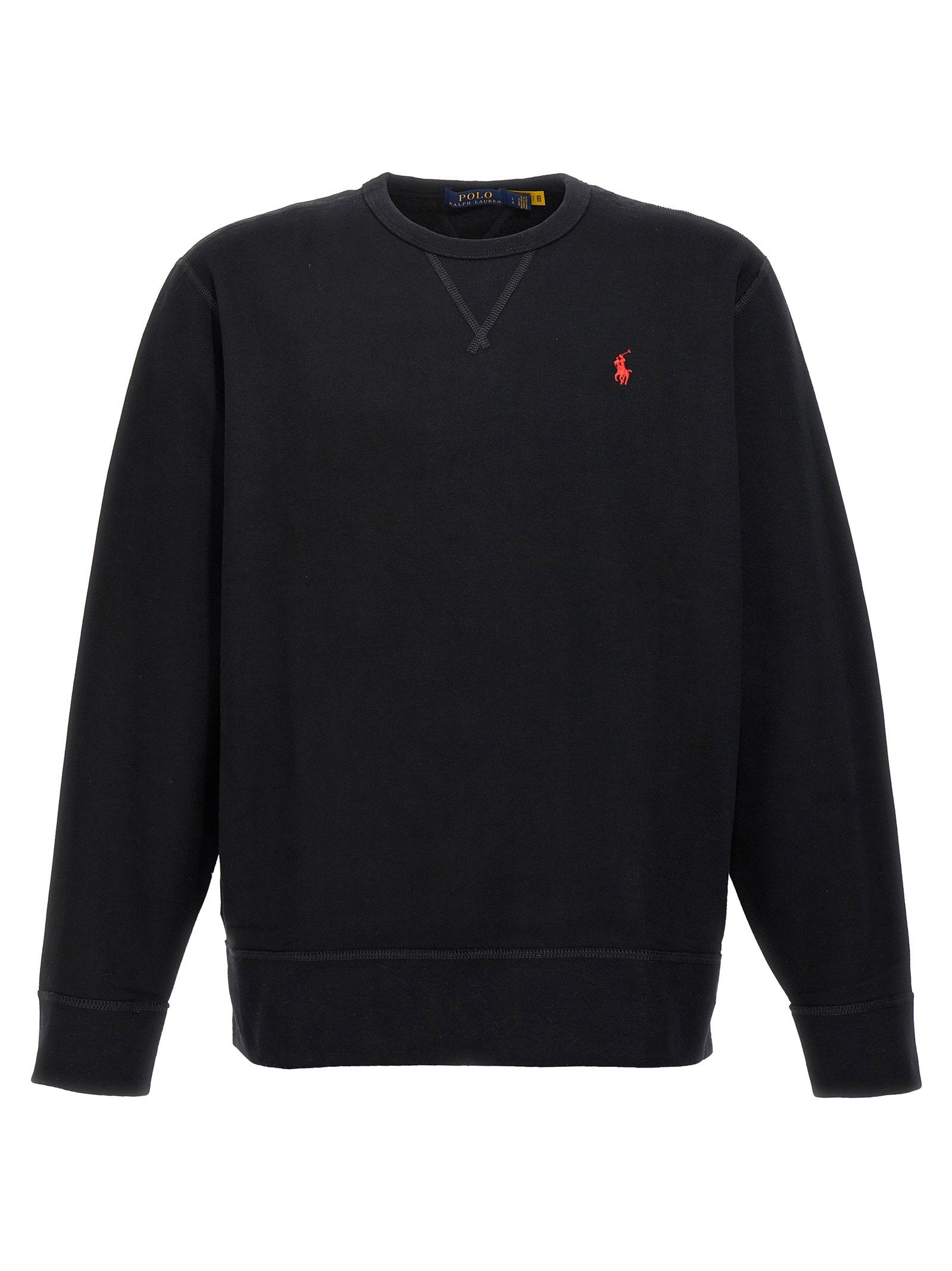 Polo Ralph Lauren La Felpa RL Sweatshirt met Rood Logo Zwart Topwear Polo Ralph Lauren