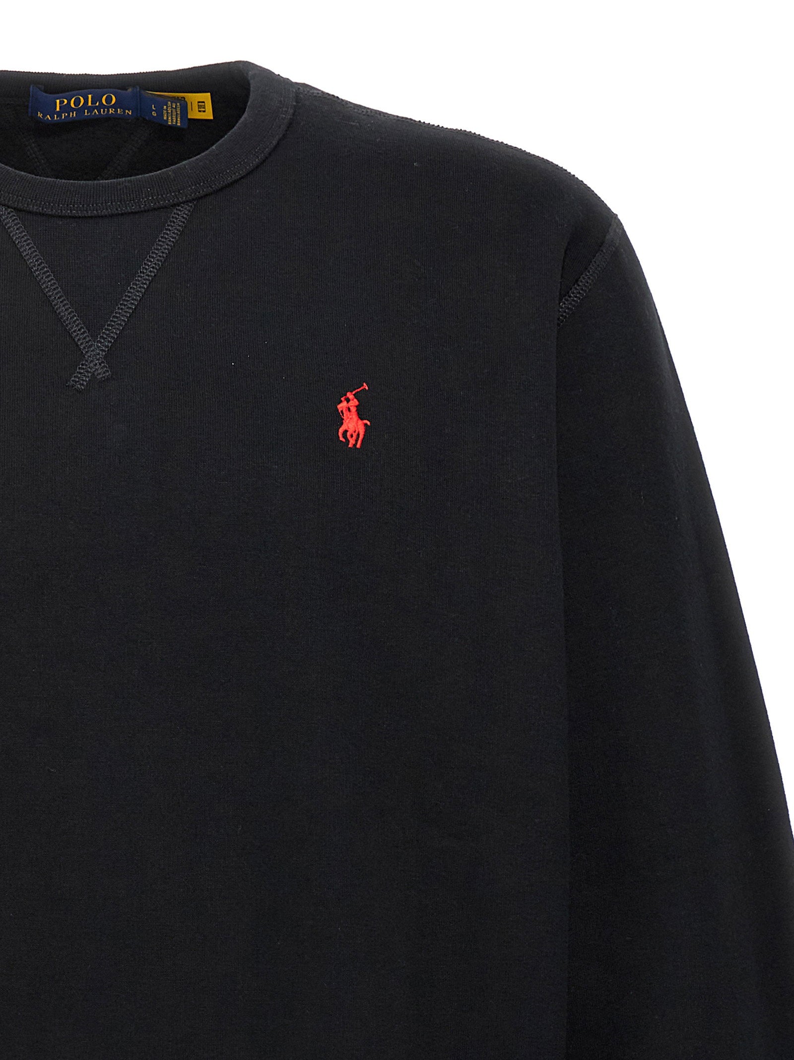 Polo Ralph Lauren La Felpa RL Sweatshirt met Rood Logo Zwart-thumbmail-3