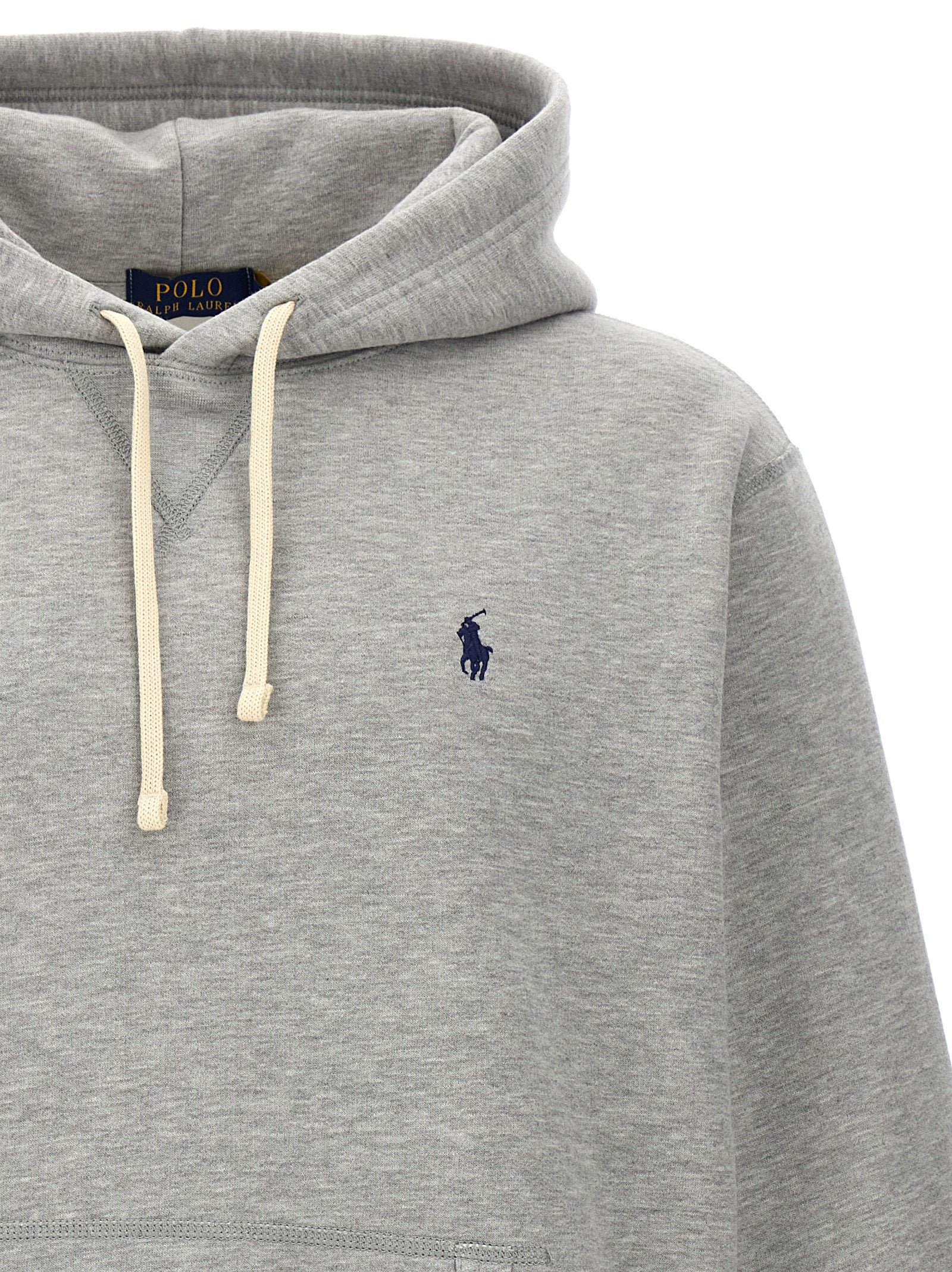 Polo Ralph Lauren Cotton Fleece Logo Hoodie Grey-thumbmail-3