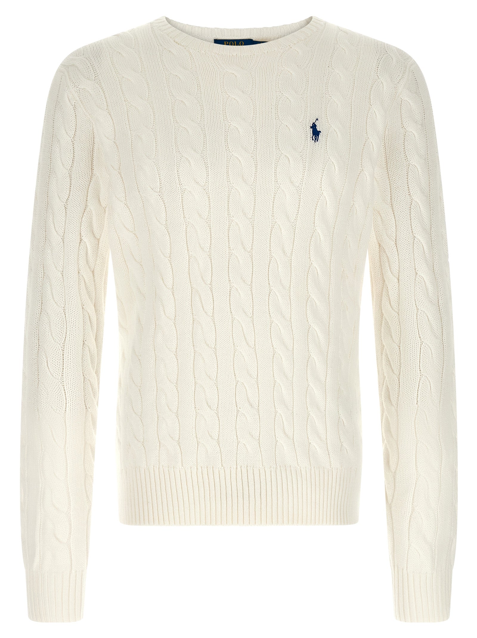 Polo Ralph Lauren Driver Cable Knit Cotton Sweater Cream