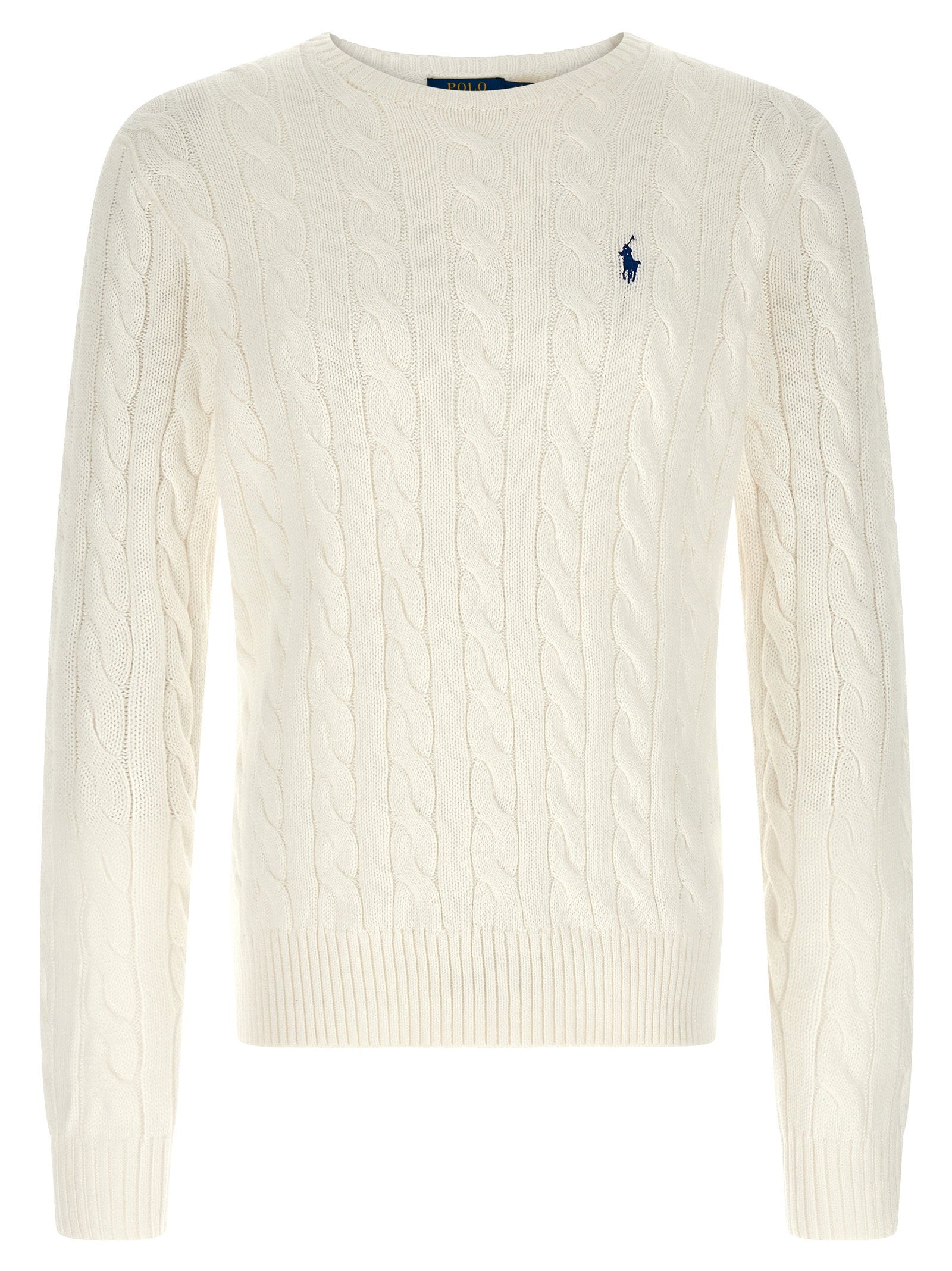 Polo Ralph Lauren Driver Cable Knit Cotton Sweater Cream