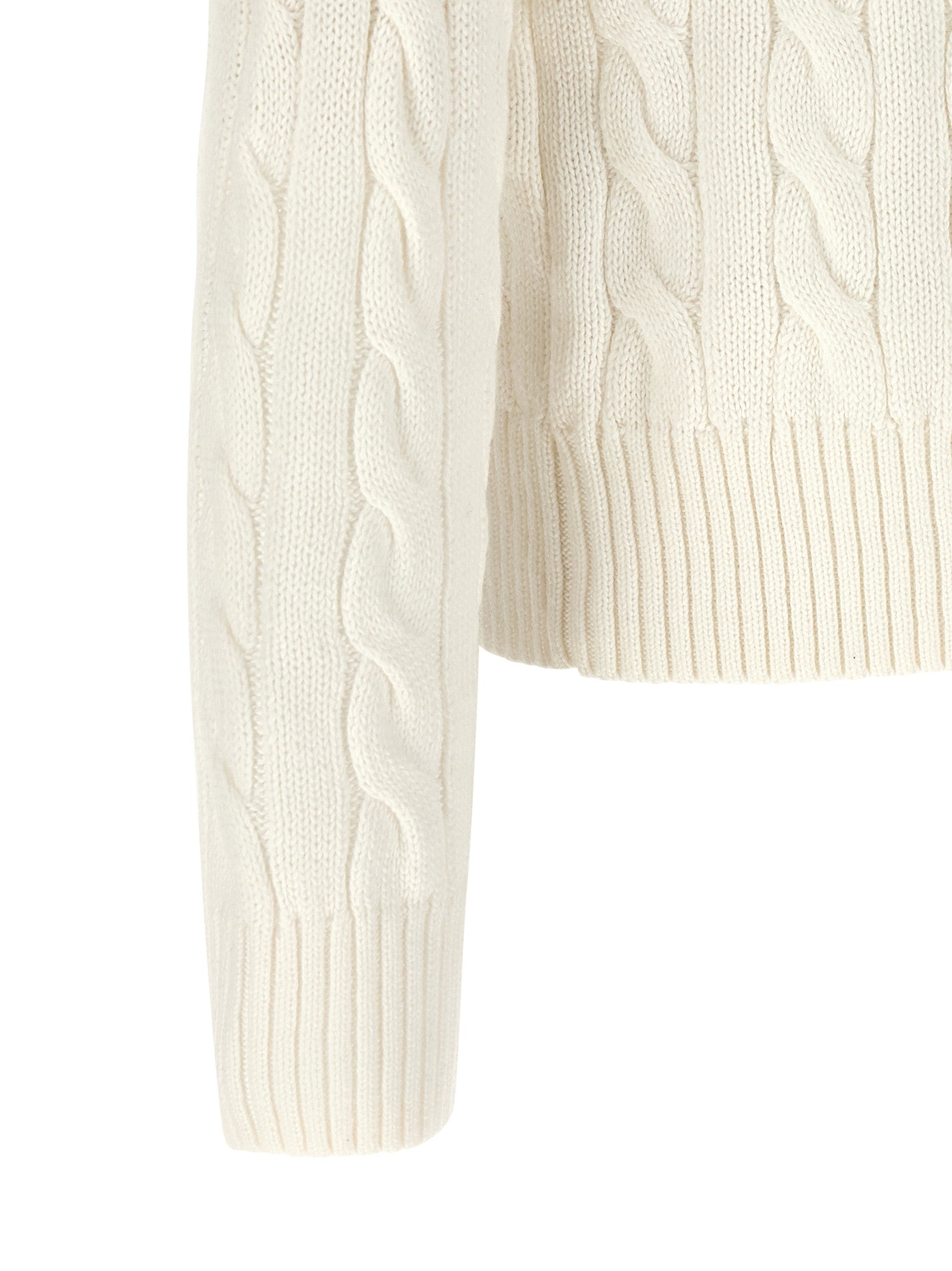 Polo Ralph Lauren Driver Cable Knit Cotton Sweater Cream-thumbmail-4