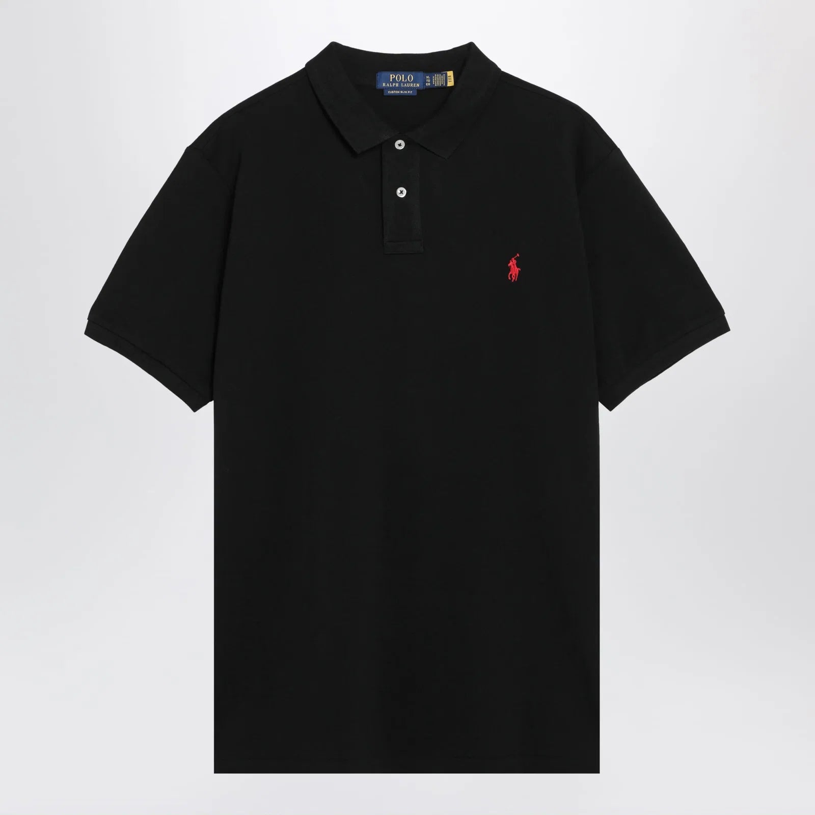 Polo Ralph Lauren Black cotton Custom Slim-Fit polo Topwear Polo Ralph Lauren