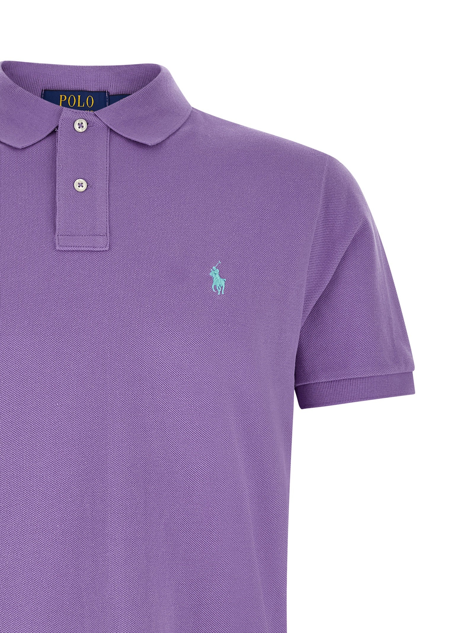Polo Ralph Lauren Custom Slim Fit Piqué Polo Shirt Purple-thumbmail-3