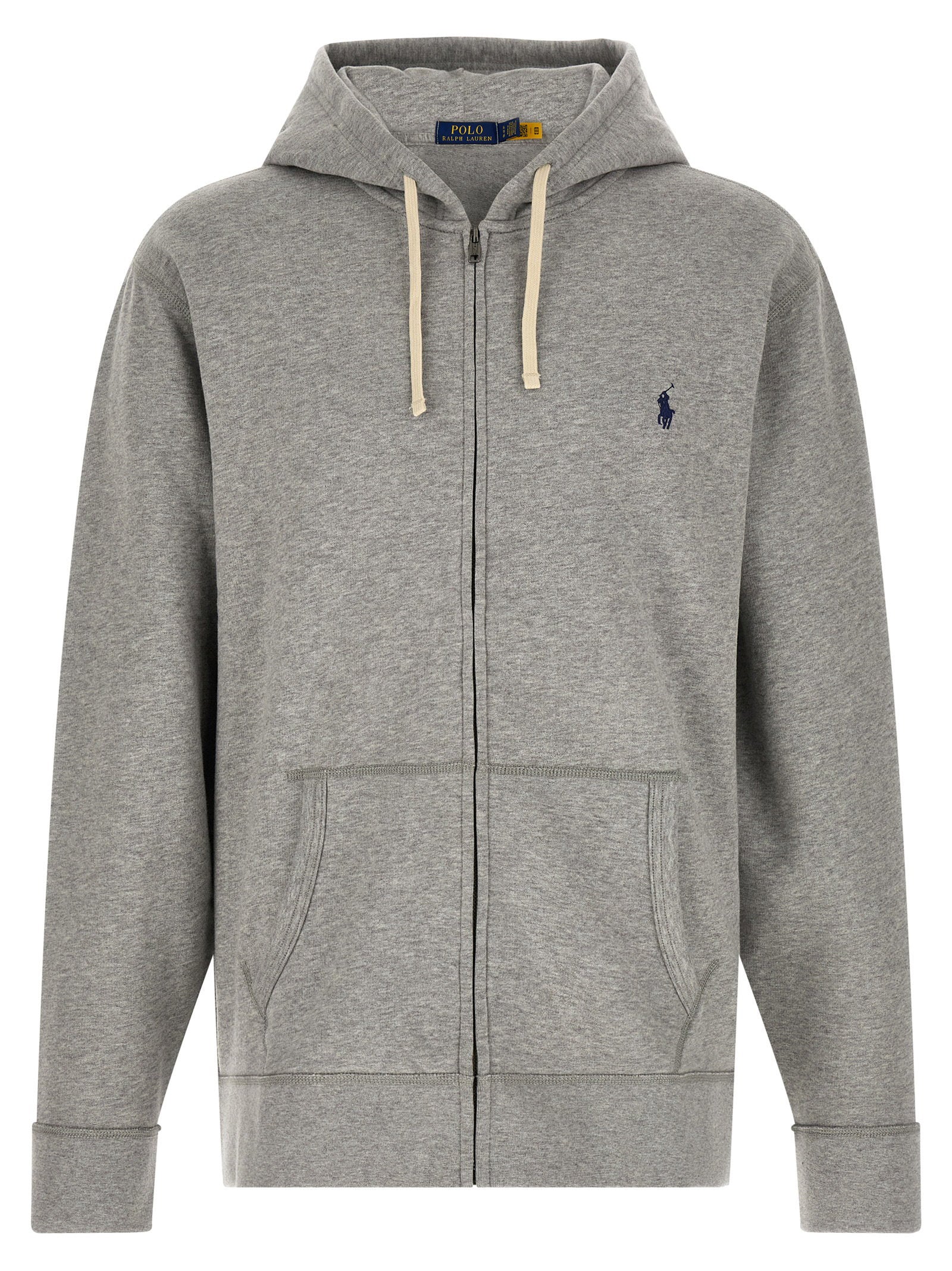 Polo Ralph Lauren Fleece Full-Zip Hoodie Grijs Gemêleerd Topwear Polo Ralph Lauren
