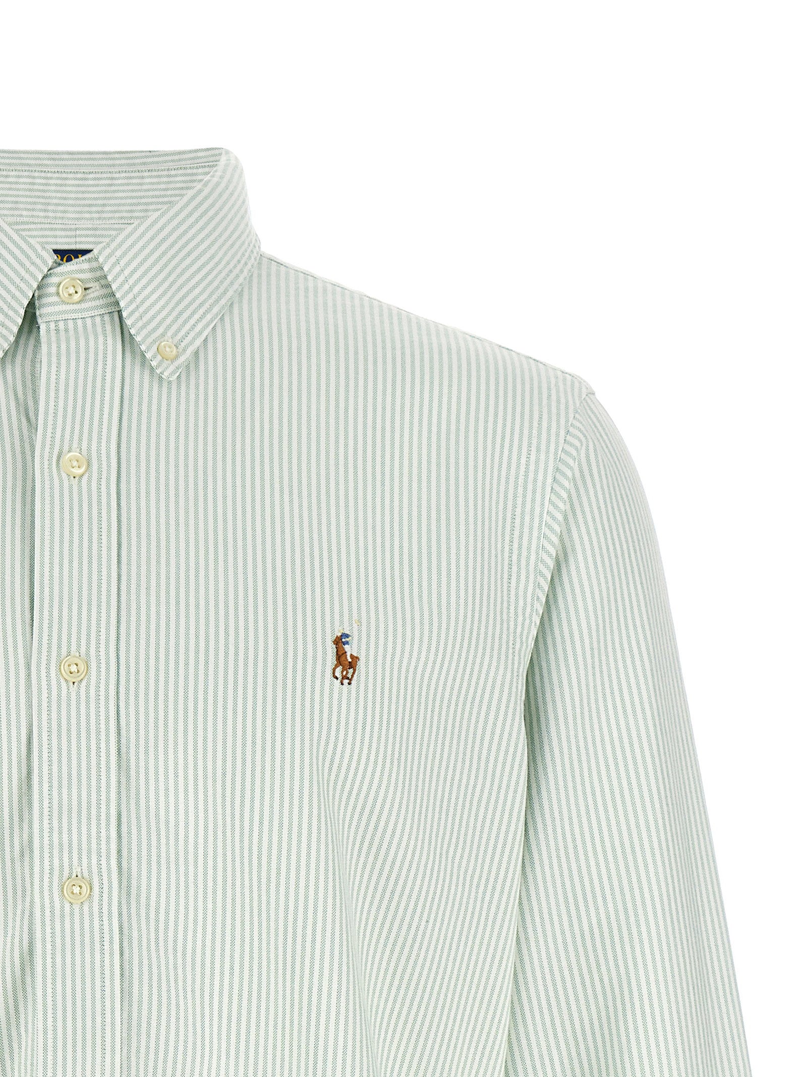 Polo Ralph Lauren Custom Fit Oxford Overhemd Groen Shirts Polo Ralph Lauren