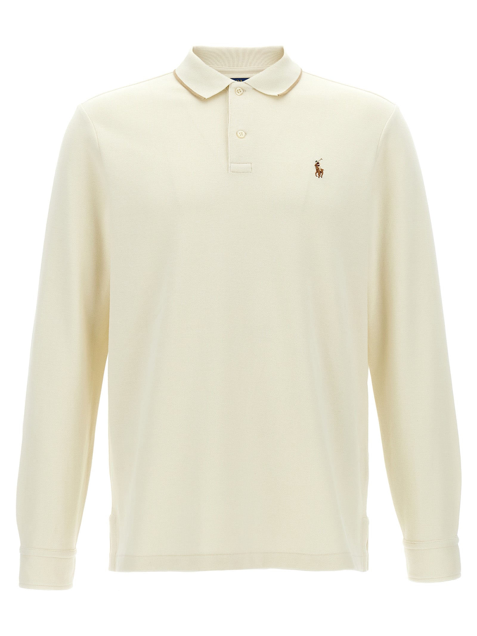 Polo Ralph Lauren Long Sleeve Fleece Polo Shirt Cream
