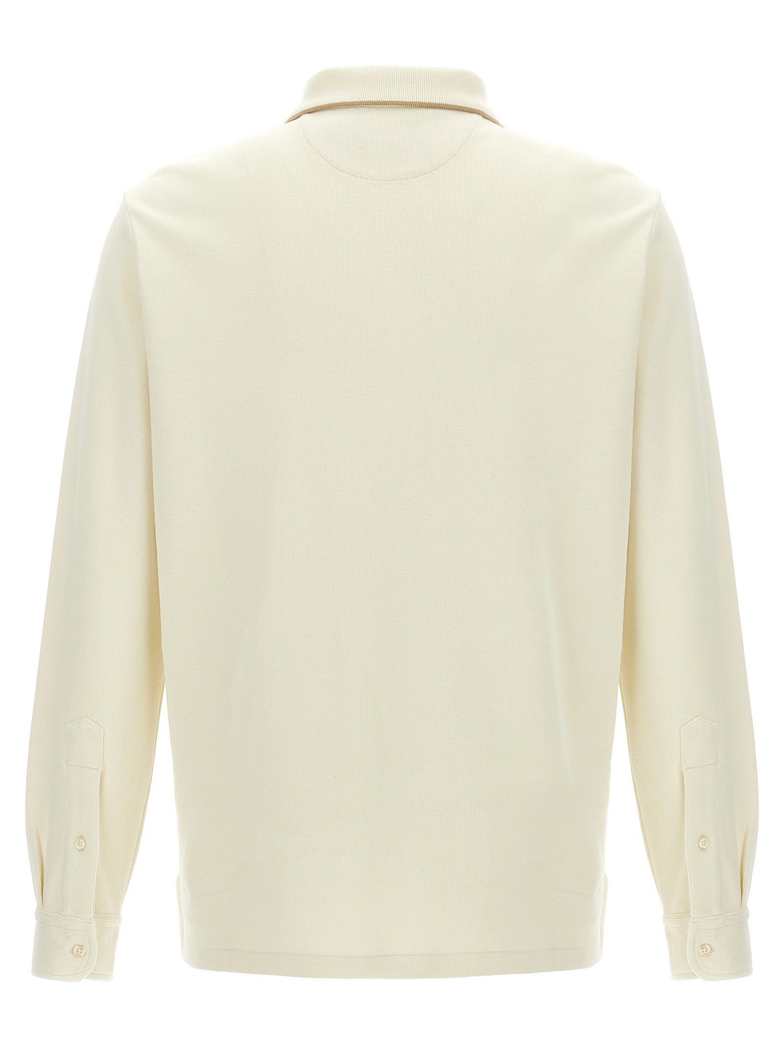Polo Ralph Lauren Long Sleeve Fleece Polo Shirt Cream-thumbmail-2