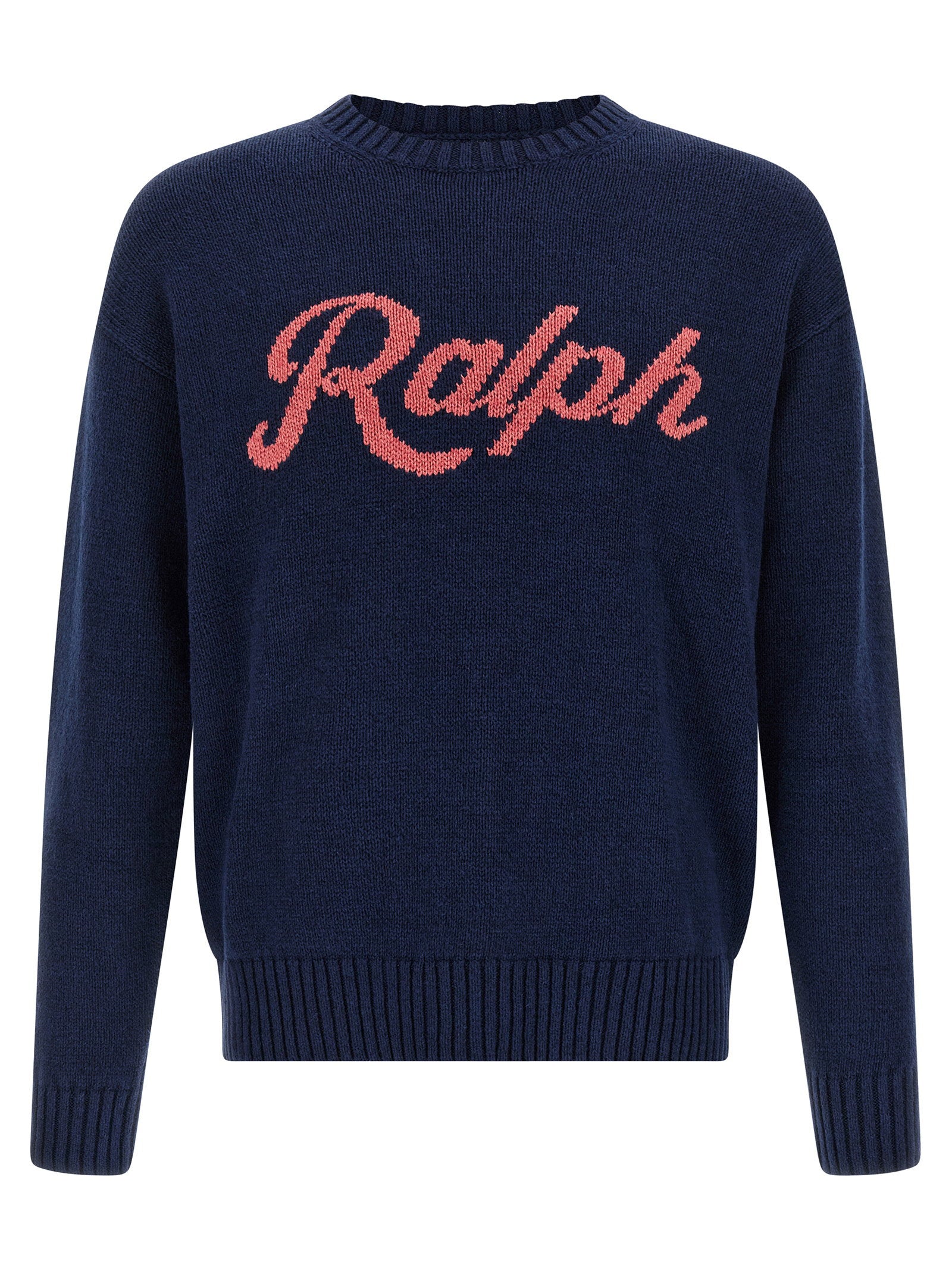 Polo Ralph Lauren Ralph Intarsia Linen and Cotton Blend Sweater Navy