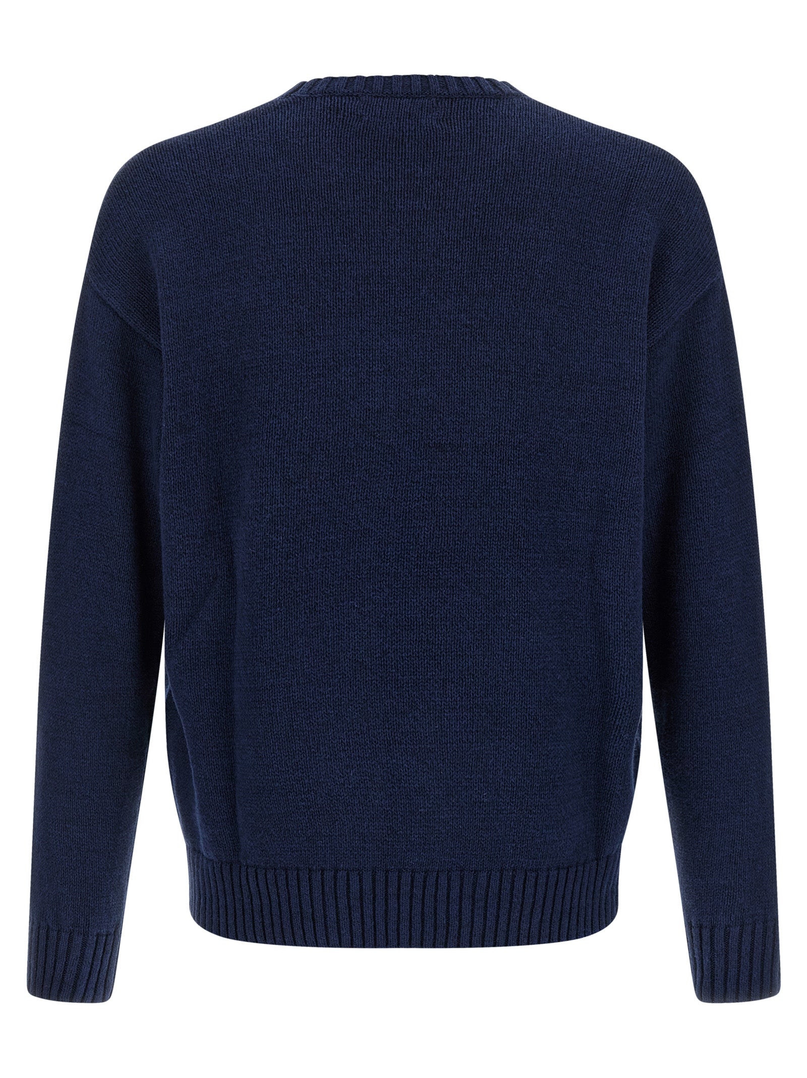 Polo Ralph Lauren Ralph Intarsia Linen and Cotton Blend Sweater Navy-thumbmail-2