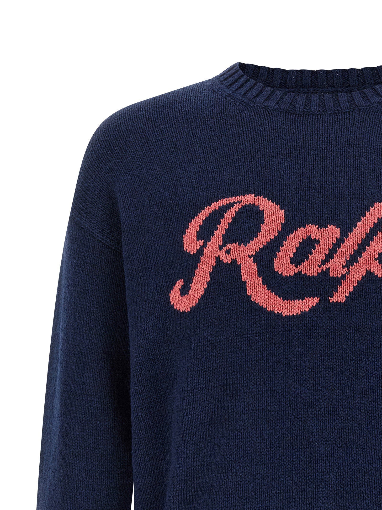 Polo Ralph Lauren Ralph Intarsia Linen and Cotton Blend Sweater Navy Knitwear Polo Ralph Lauren