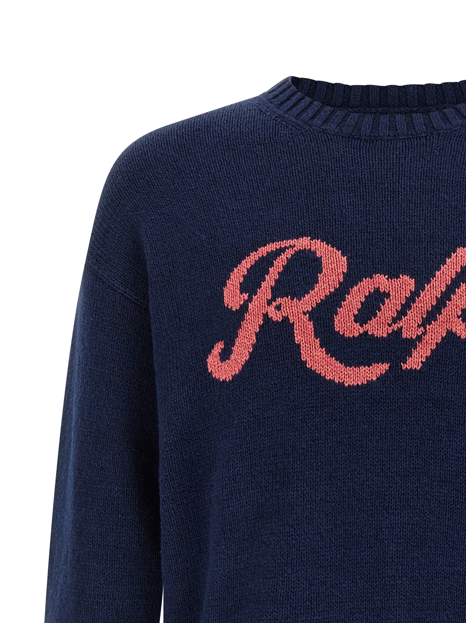 Polo Ralph Lauren Ralph Intarsia Linen and Cotton Blend Sweater Navy-thumbmail-3
