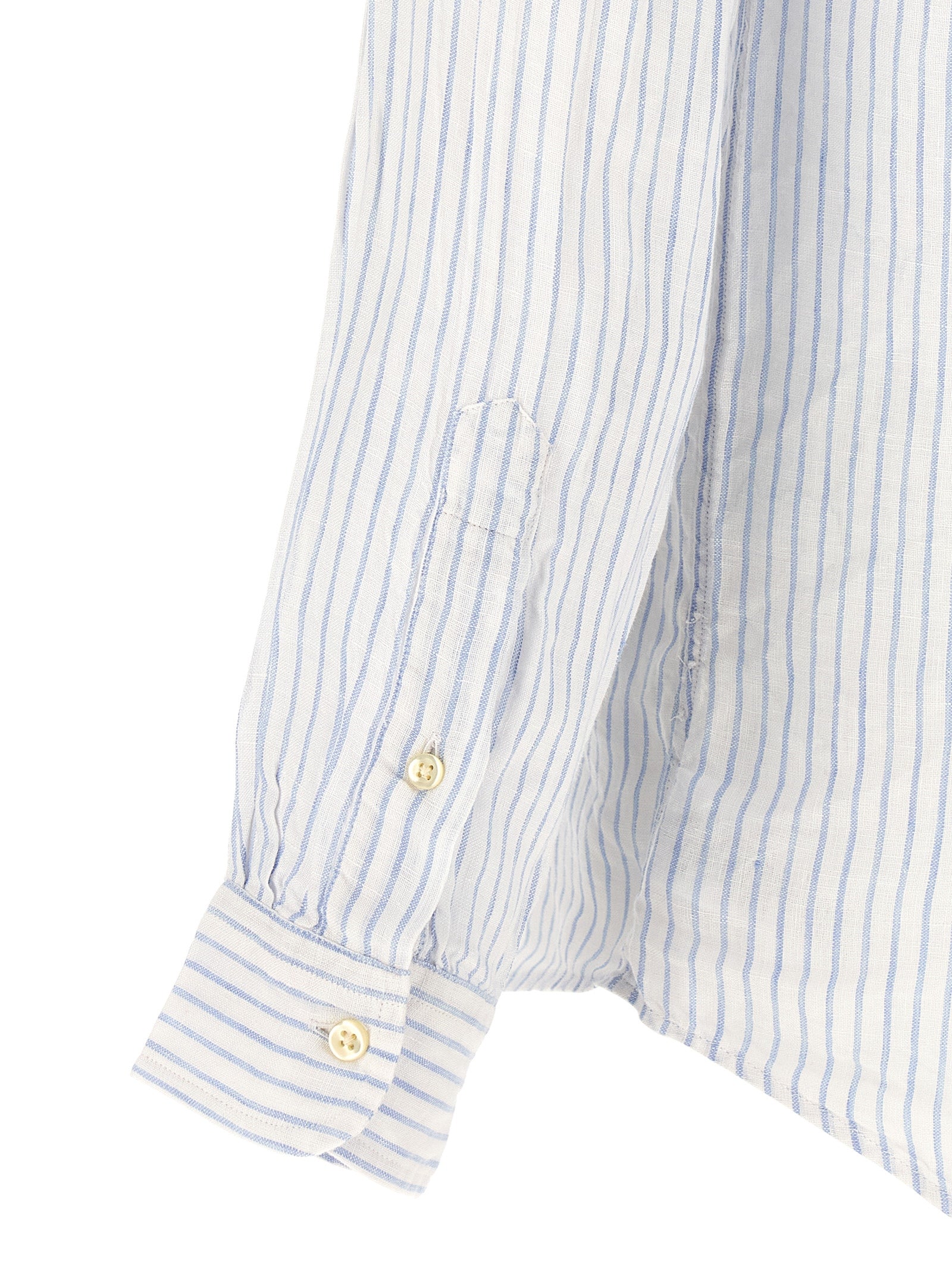 Polo Ralph Lauren Custom Fit Striped Linen Shirt White Blue-thumbmail-4