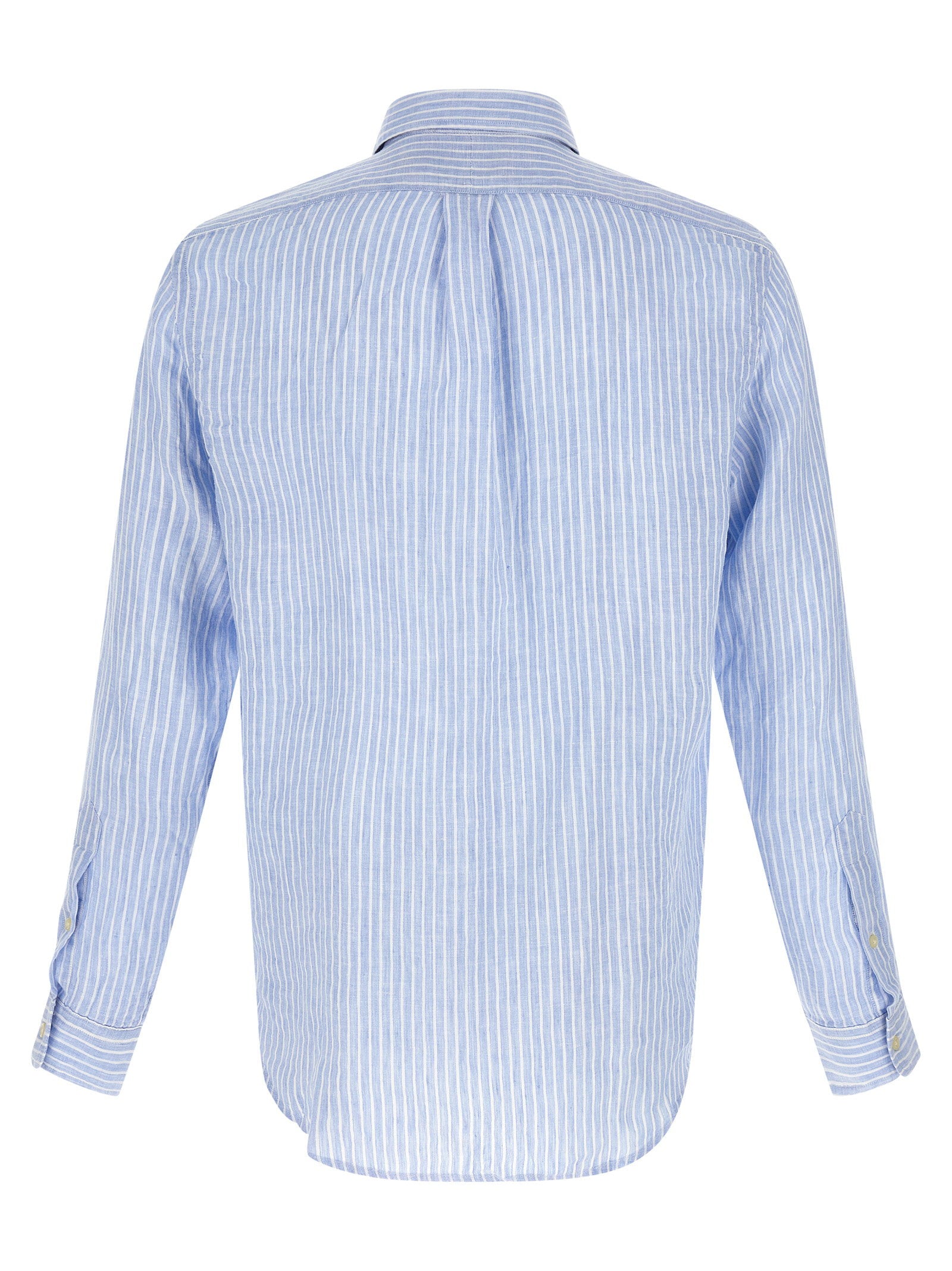 Polo Ralph Lauren Custom Fit Linnen Overhemd Lichtblauw Shirts Polo Ralph Lauren