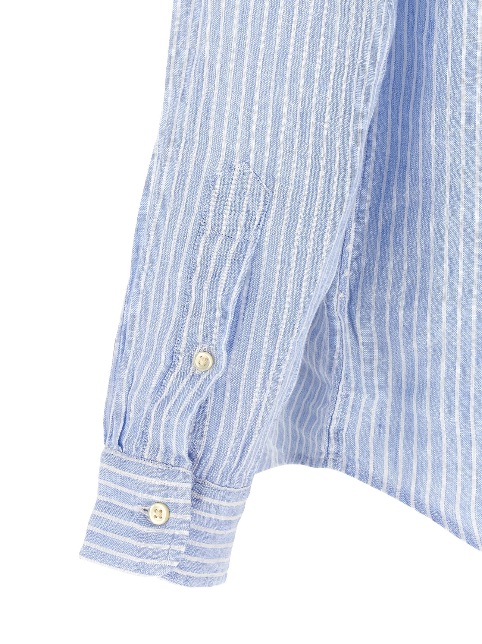 Polo Ralph Lauren Custom Fit Linnen Overhemd Lichtblauw Shirts Polo Ralph Lauren