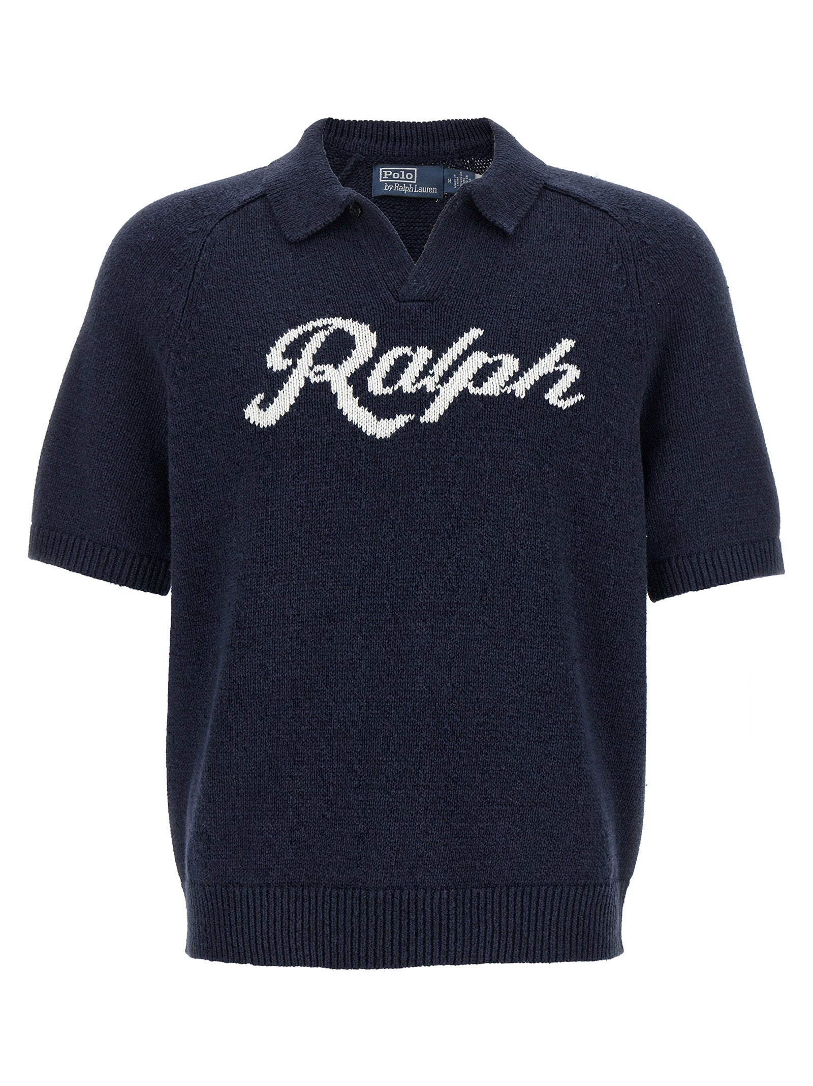 Polo Ralph Lauren Intarsia Logo Trui Blauw Topwear Polo Ralph Lauren